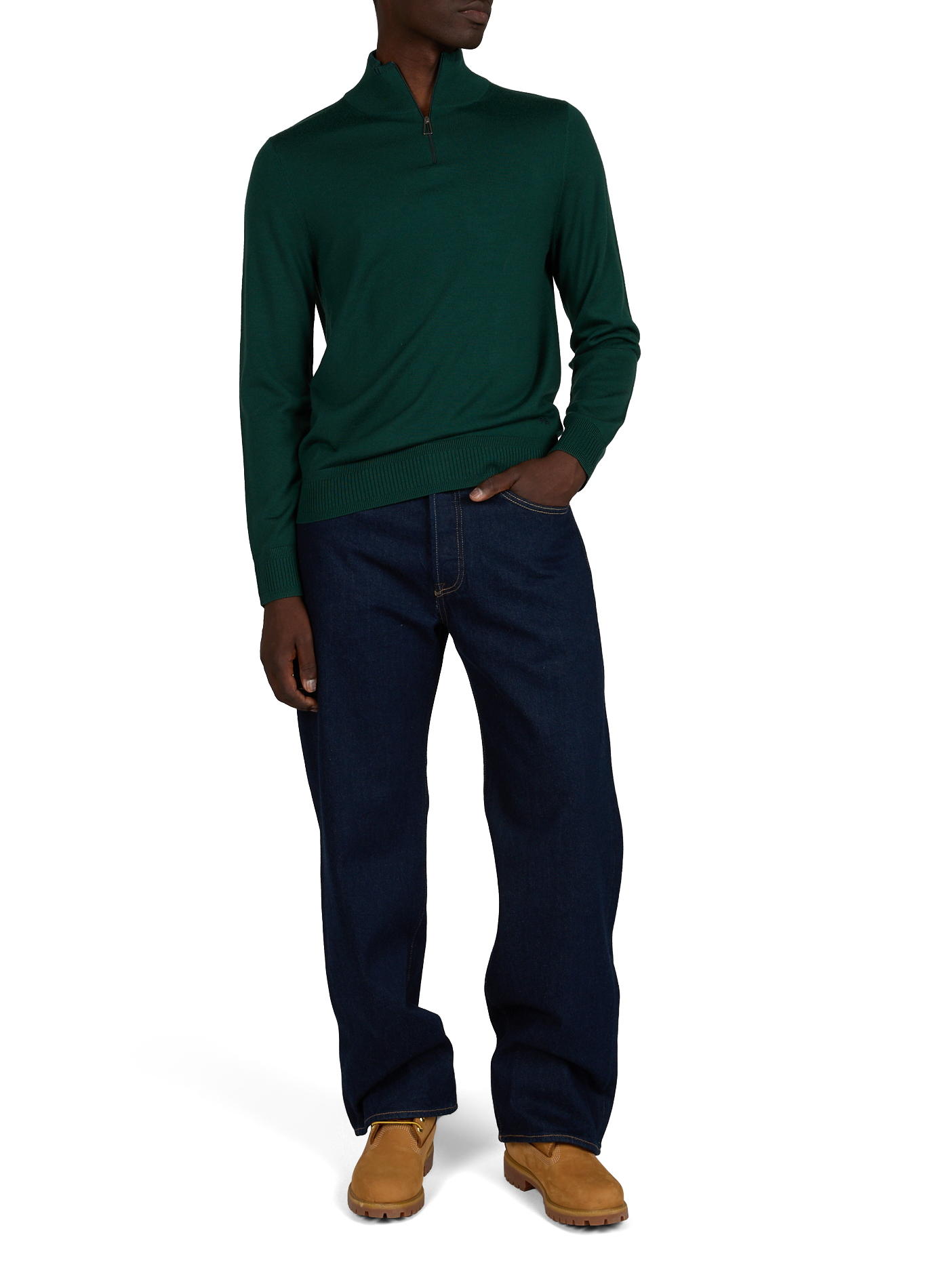 Zip-up wool turtleneck sweater PAUL SMITH Green