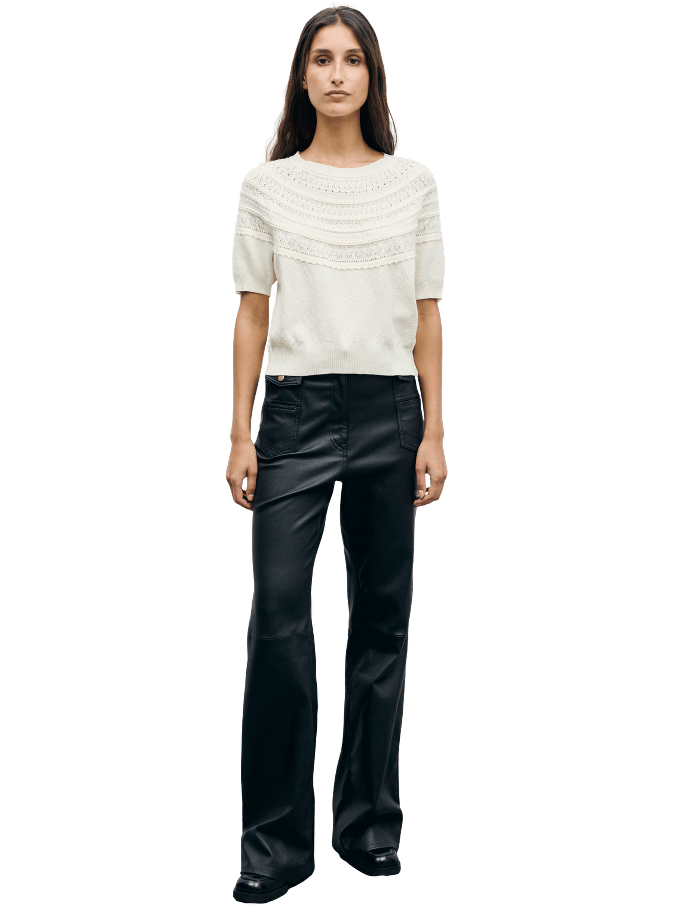 Pull en coton ajouré - roberte GERARD DAREL Blanc