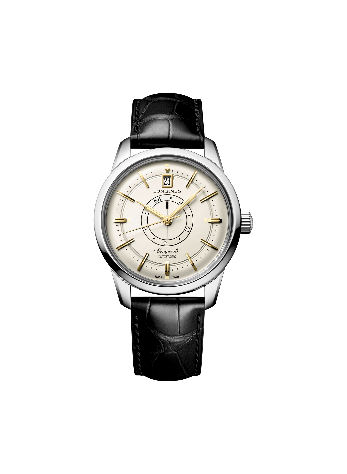 Montre automatique Conquest Heritage en cuir LONGINES Beige