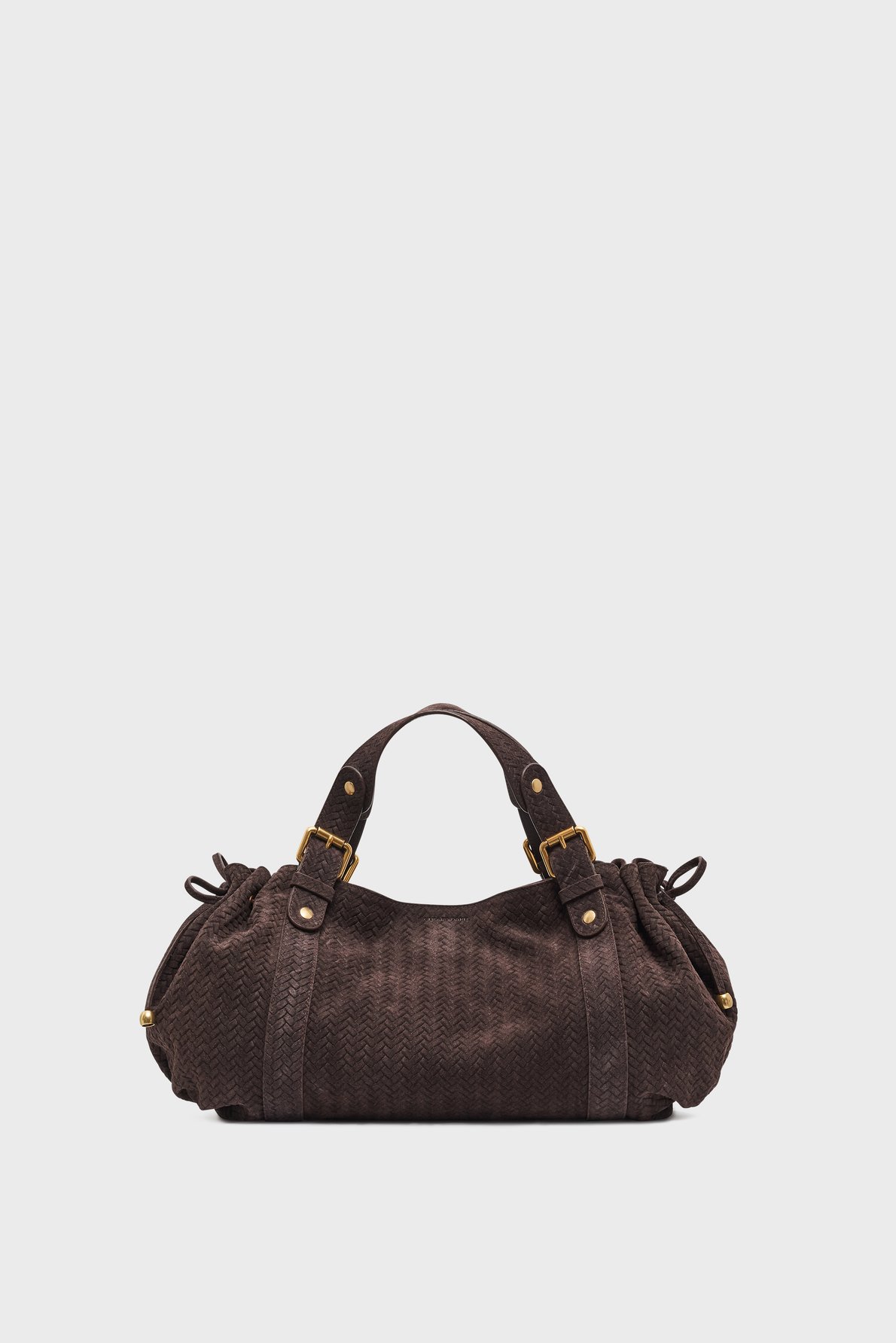 Sac à main en cuir velours effet tressé - 24h GERARD DAREL Marron