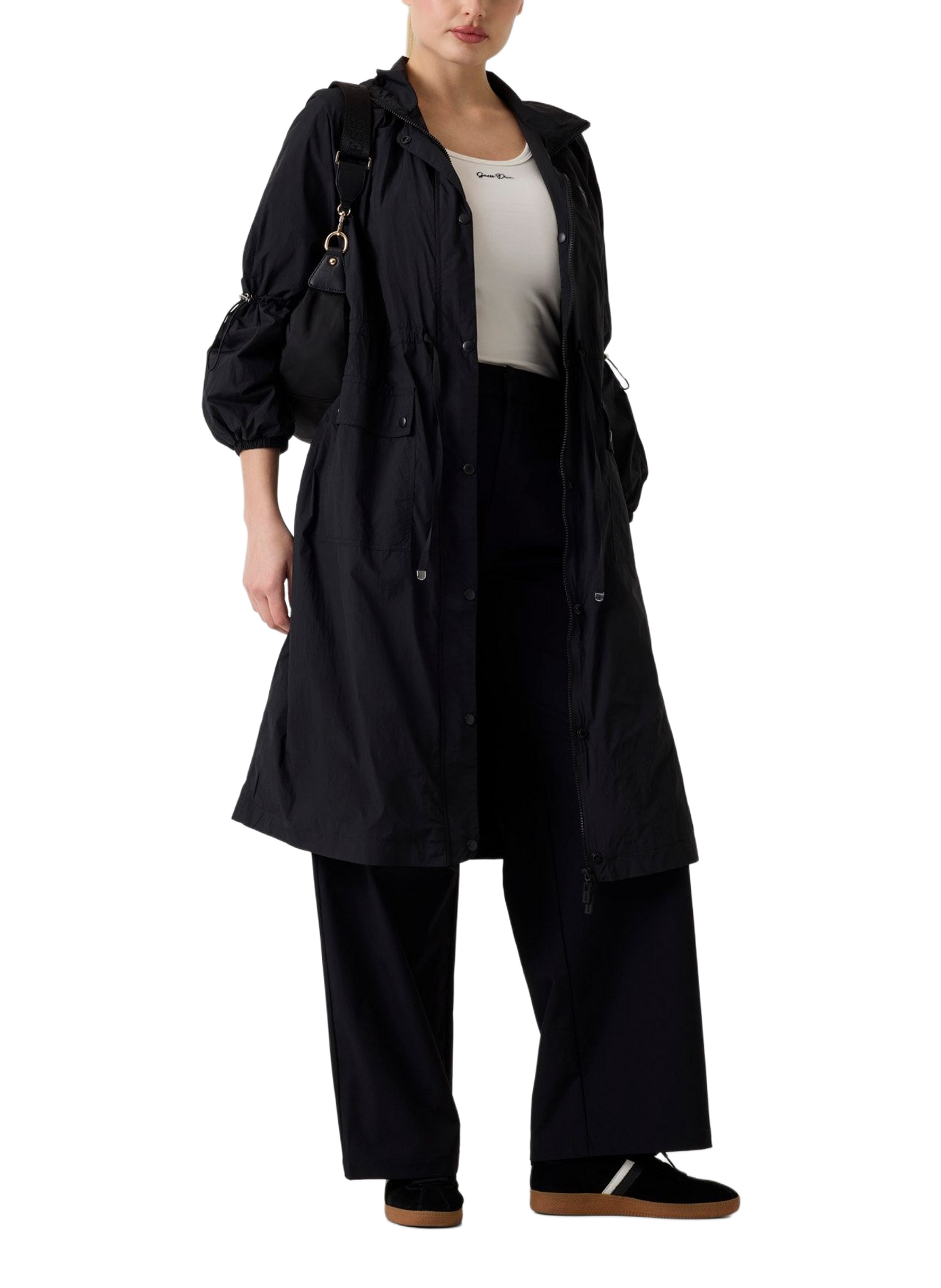 Long coat with classic collar GUESS Black