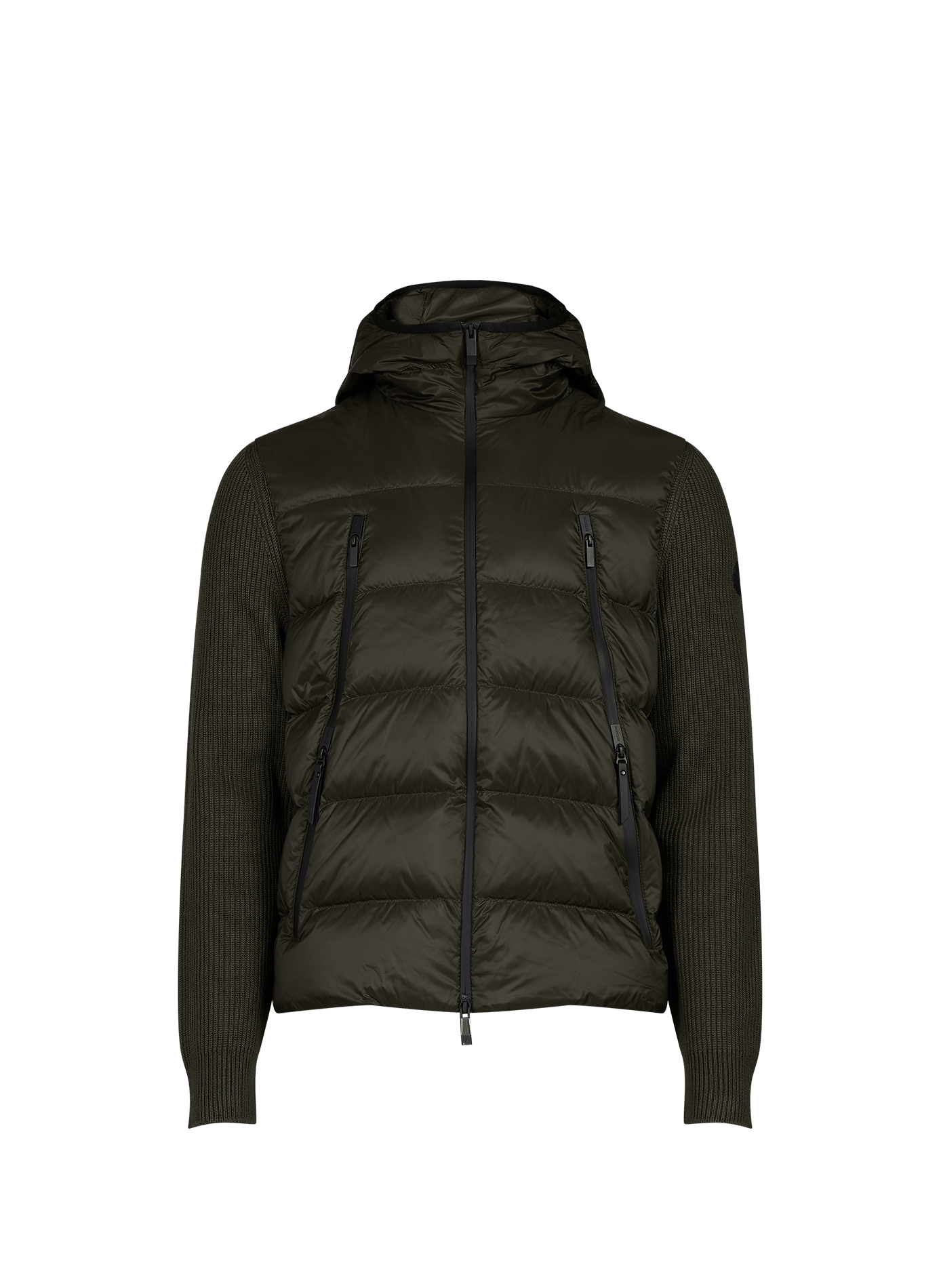 Quilted bi-material cardigan coat MONCLER Green
