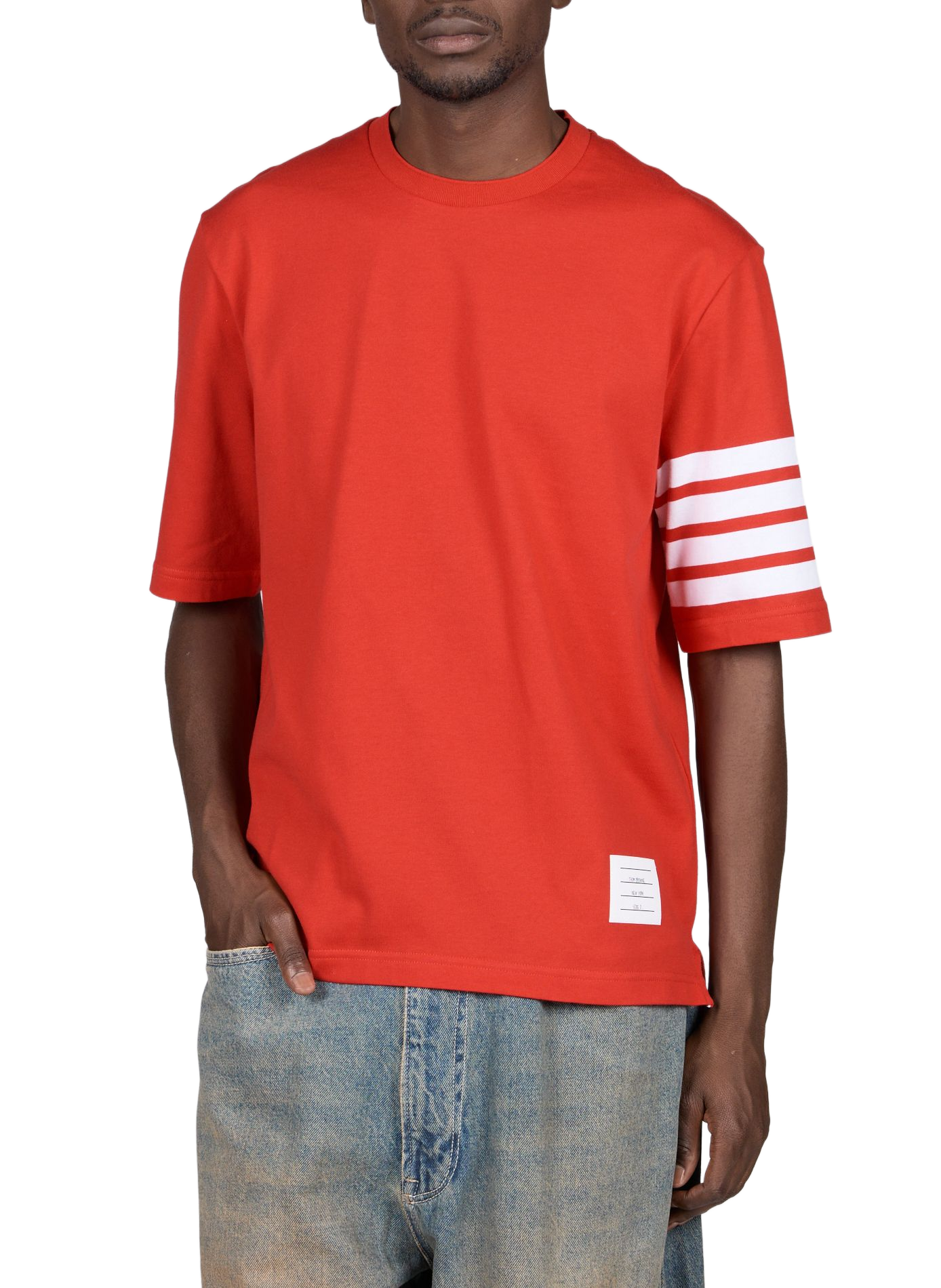 T-shirt en coton THOM BROWNE Rouge