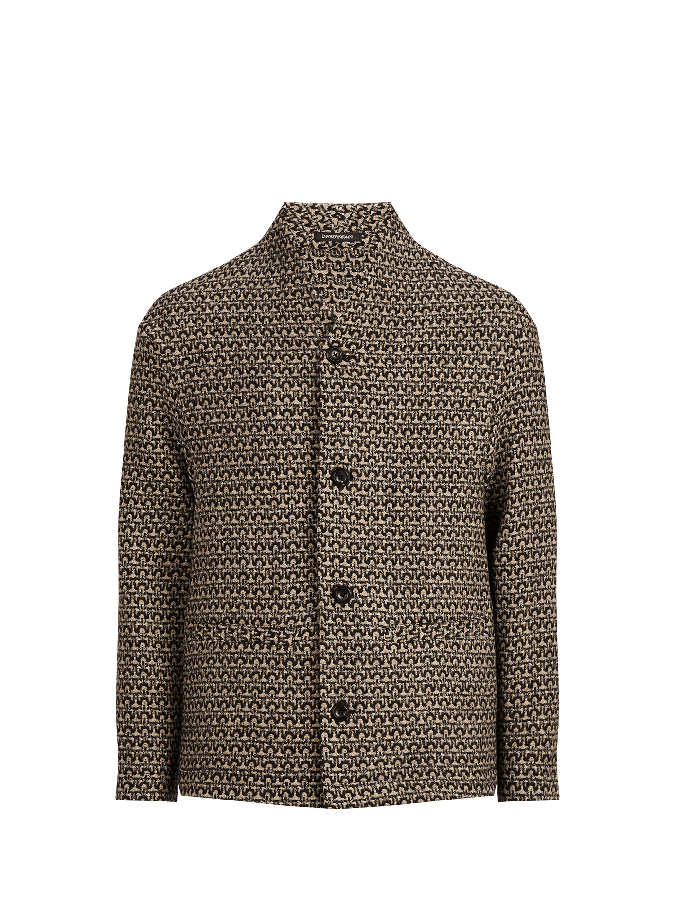 Rundhalsjacke aus Wolle EMPORIO ARMANI Mehrfarbig