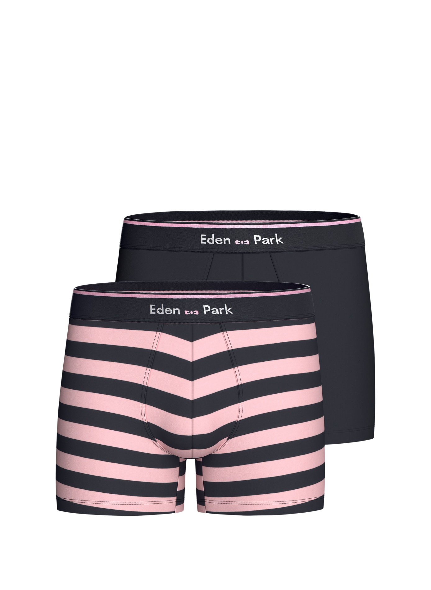 Set van 2 gestreepte boxershorts van stretchkatoenen jersey EDEN PARK Veelkleurig