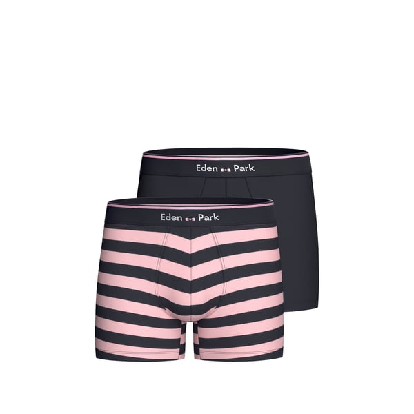 Lot de 2 boxers rayés en jersey de coton stretch Lot de 2 boxers rayés en jersey de coton stretch