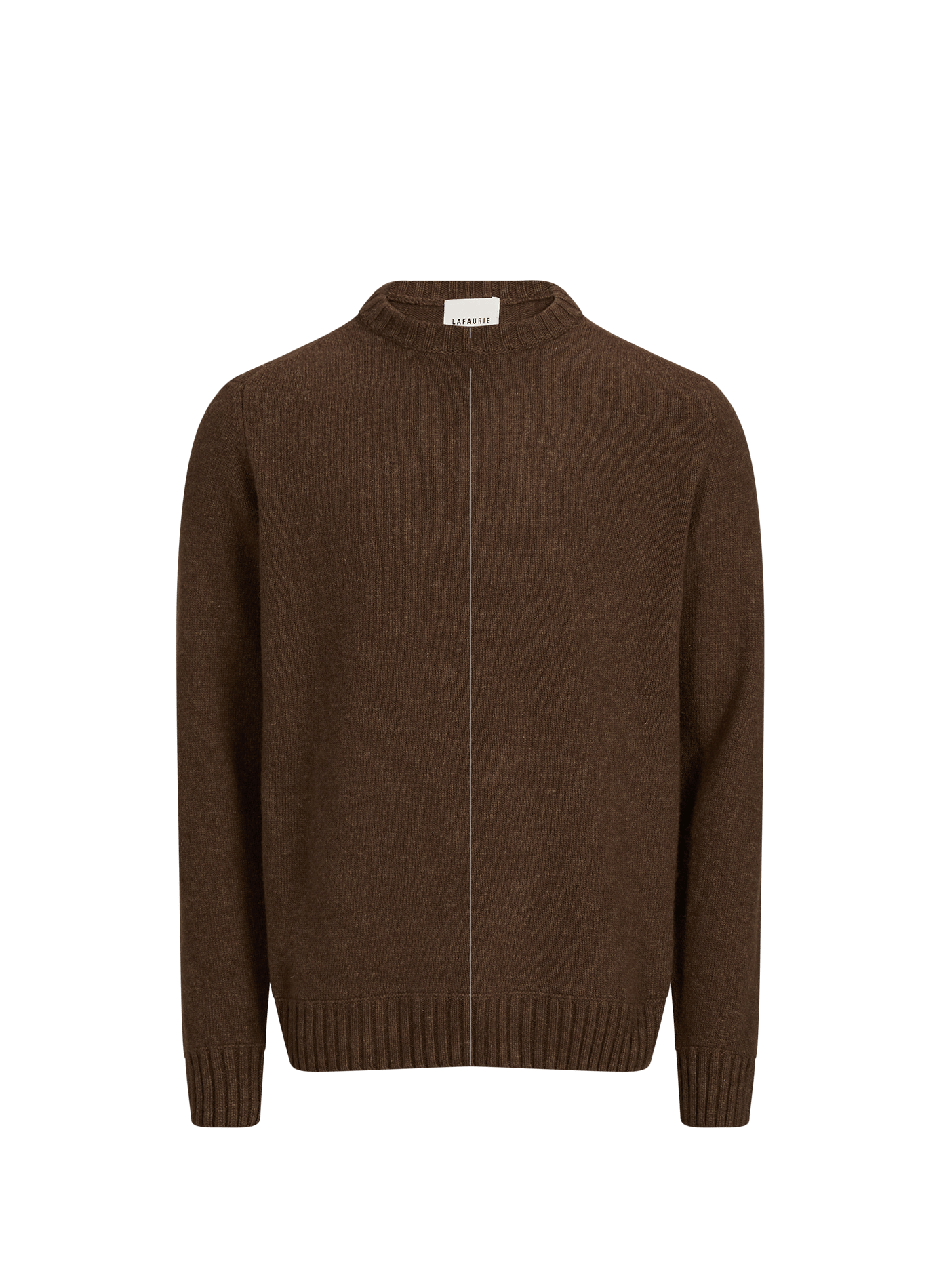 Pull droit col rond en laine mélangée LAFAURIE Marron