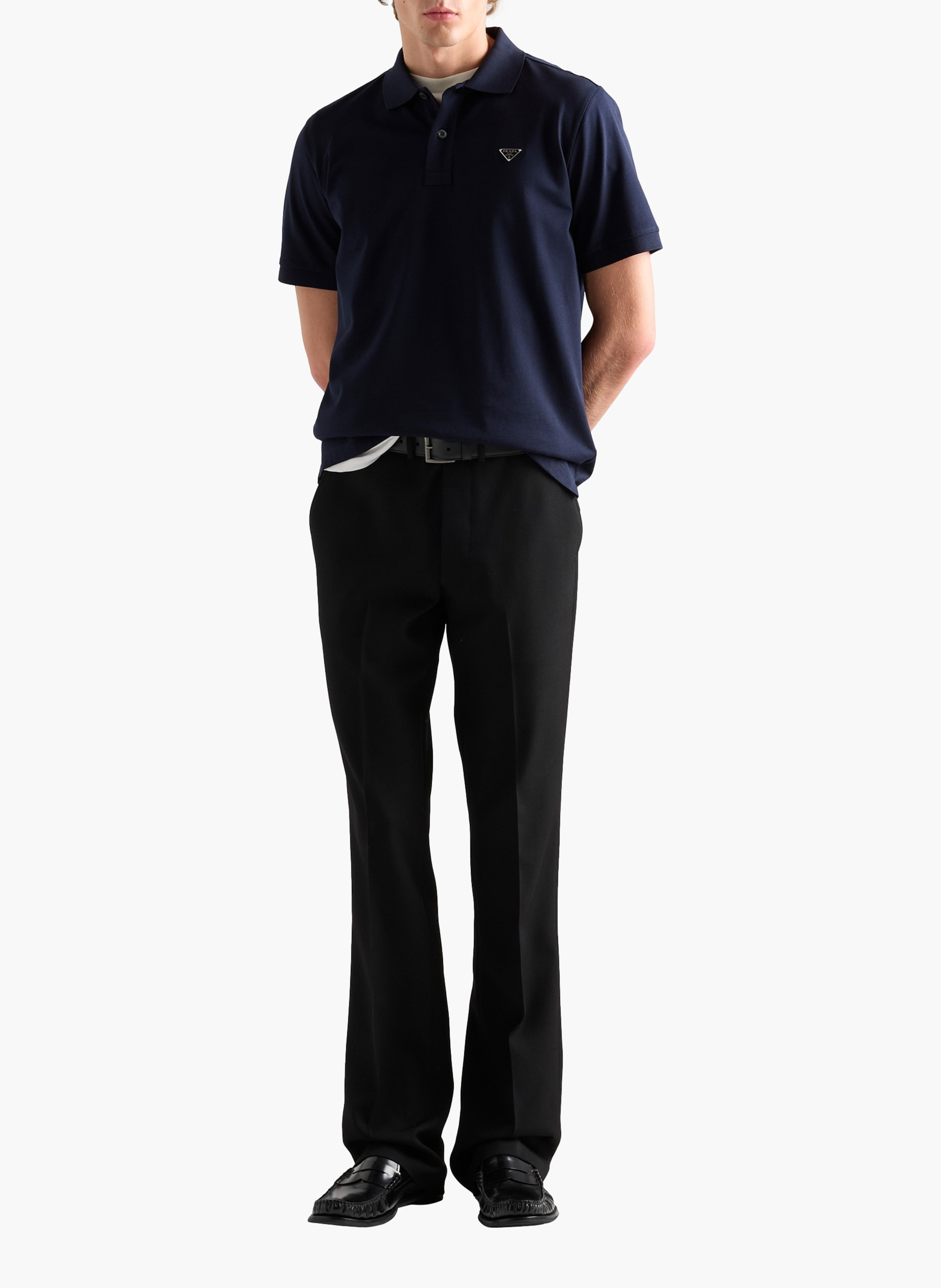 Polo en piqué PRADA Bleu