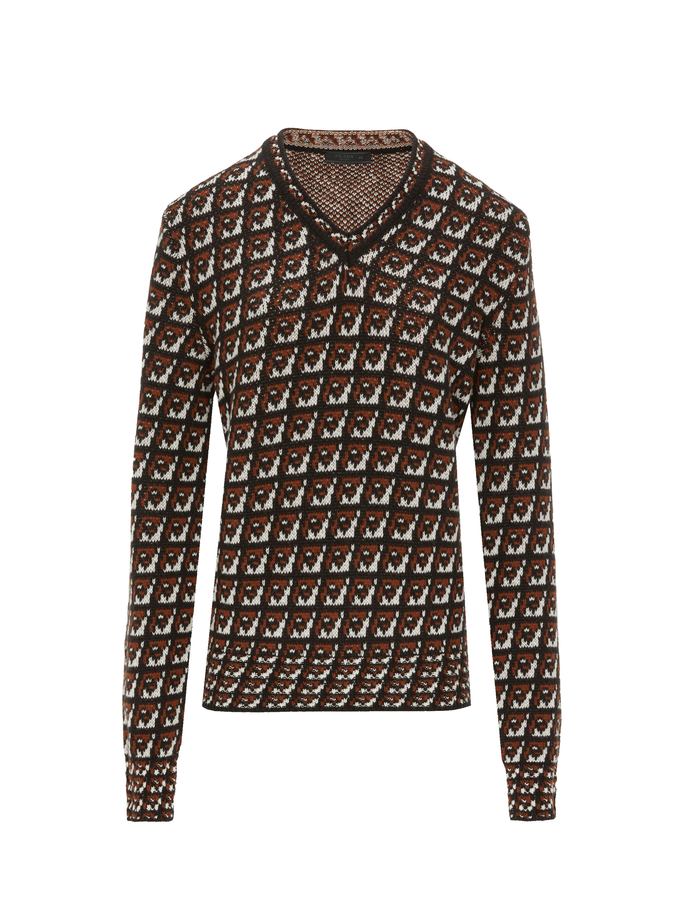 PRADA Pull à motifs Marron