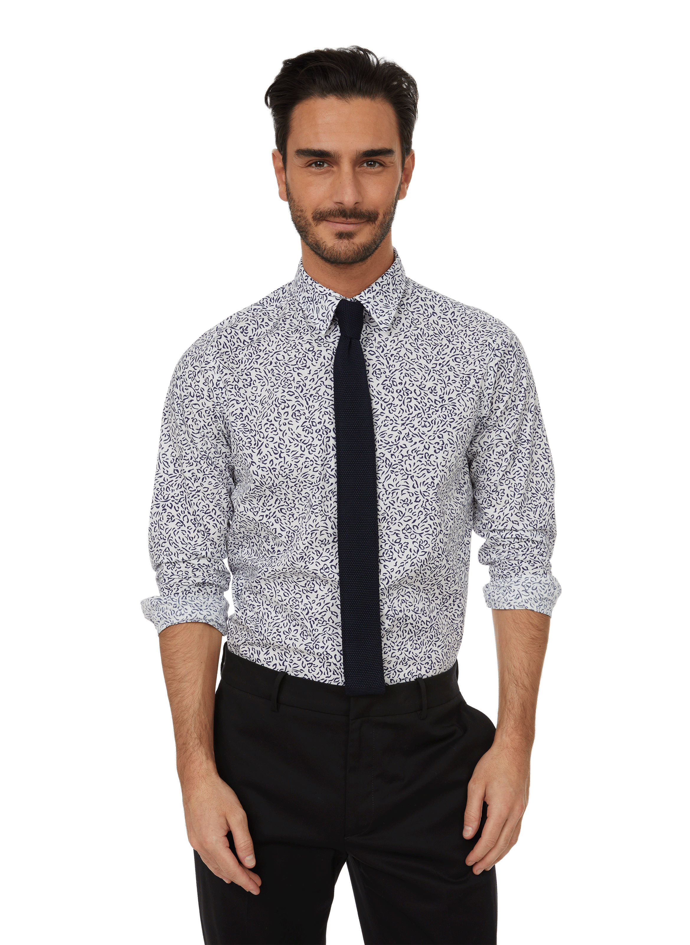 Cotton knit tie AU PRINTEMPS PARIS Blue