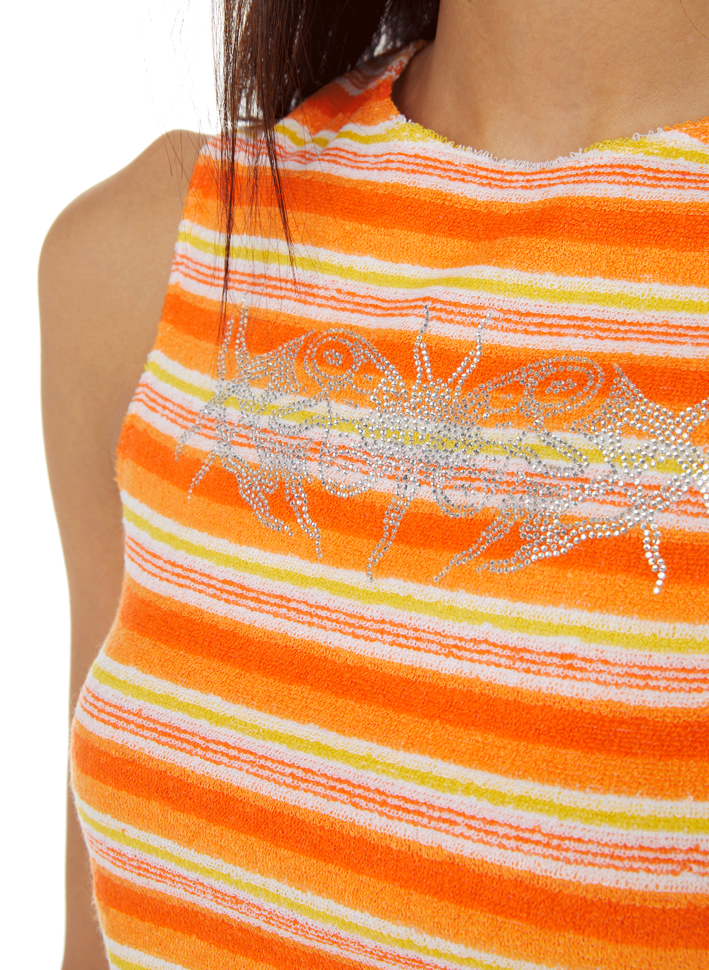 Top rayé à strass COLLINA STRADA Multicolore