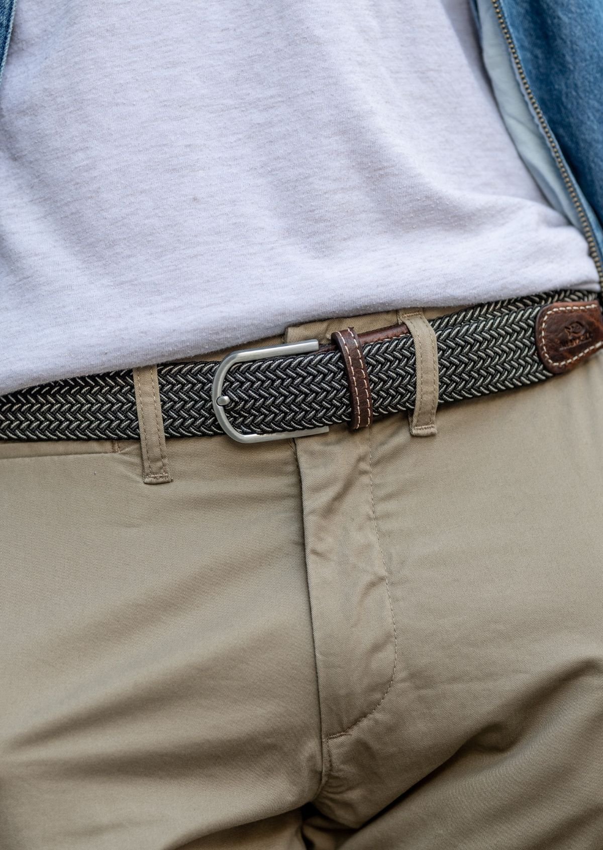 Ceinture tressée élastique multicolore BILLYBELT Noir