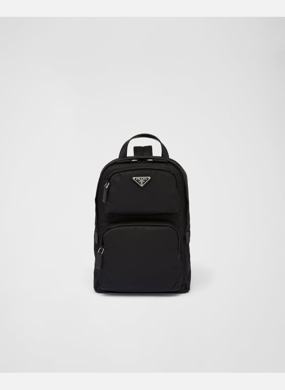 Sac à dos en re-nylon et cuir saffiano Noir by PRADA PRADA Sac à dos en re-nylon et cuir saffiano Noir