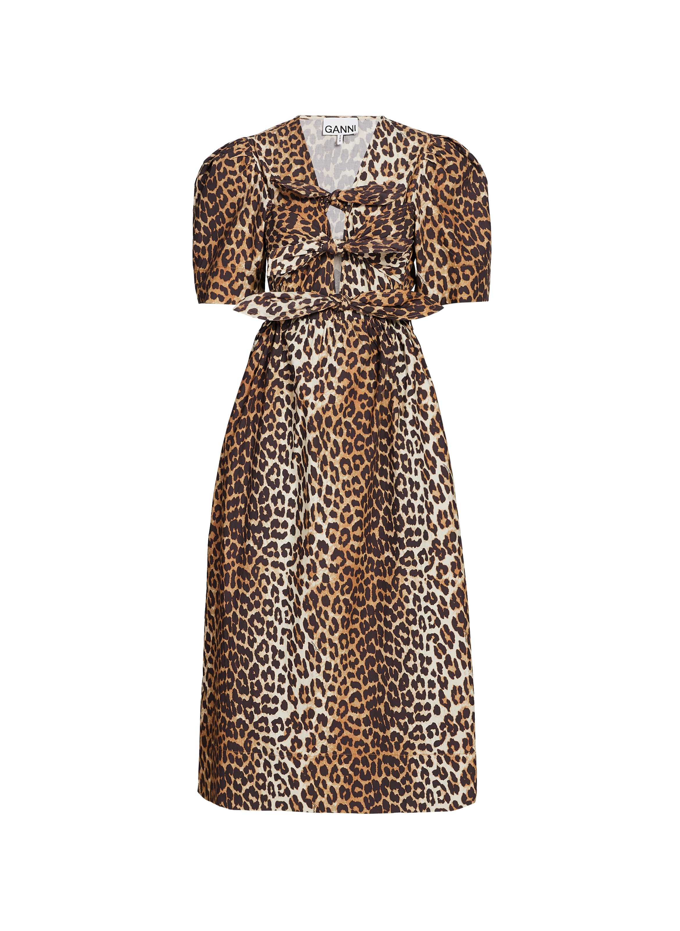 Robe midi imprimé  en coton  Multicolore