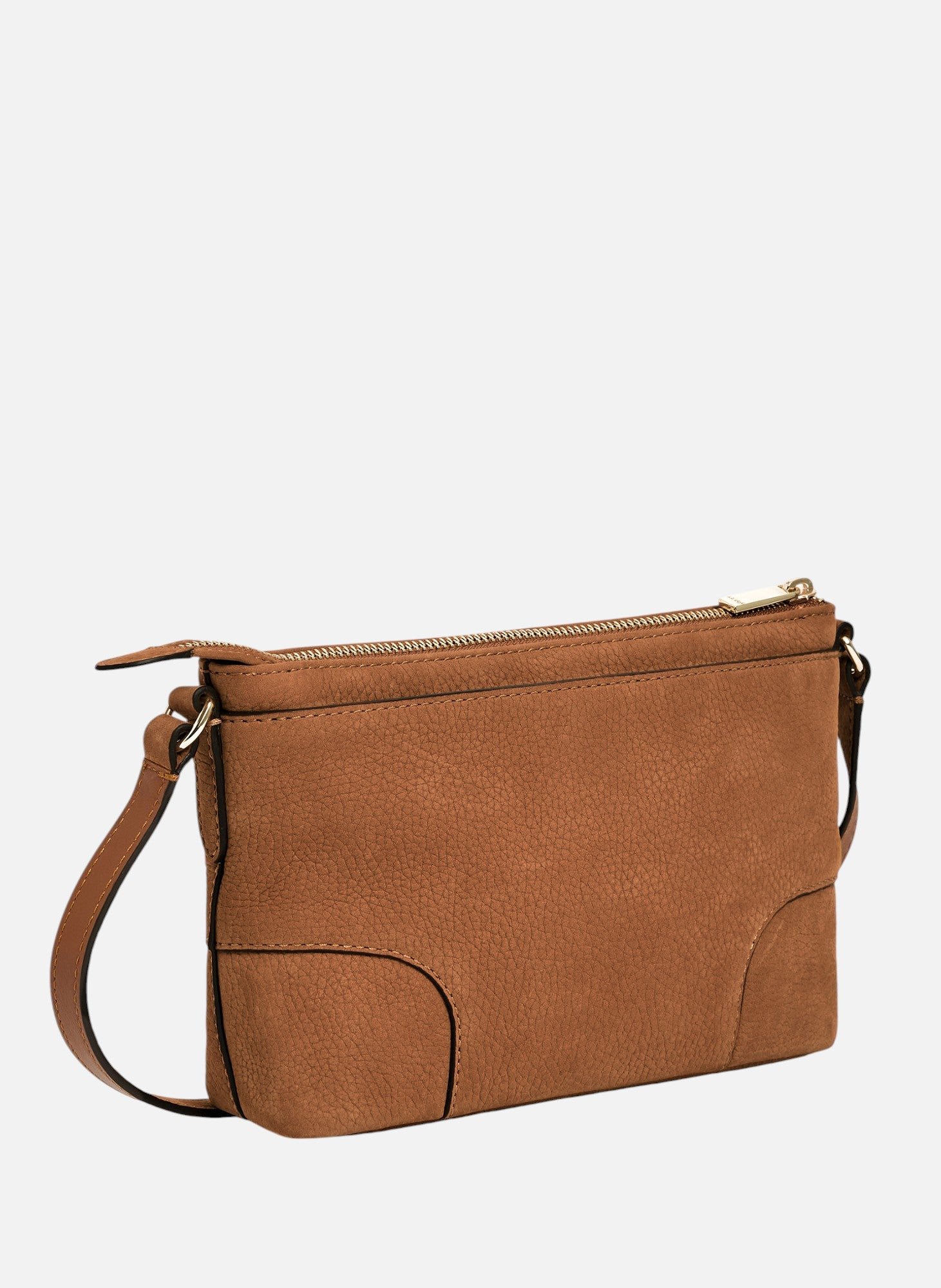 Petit sac bandoulière romy en cuir nubuck grainé LE TANNEUR Marron