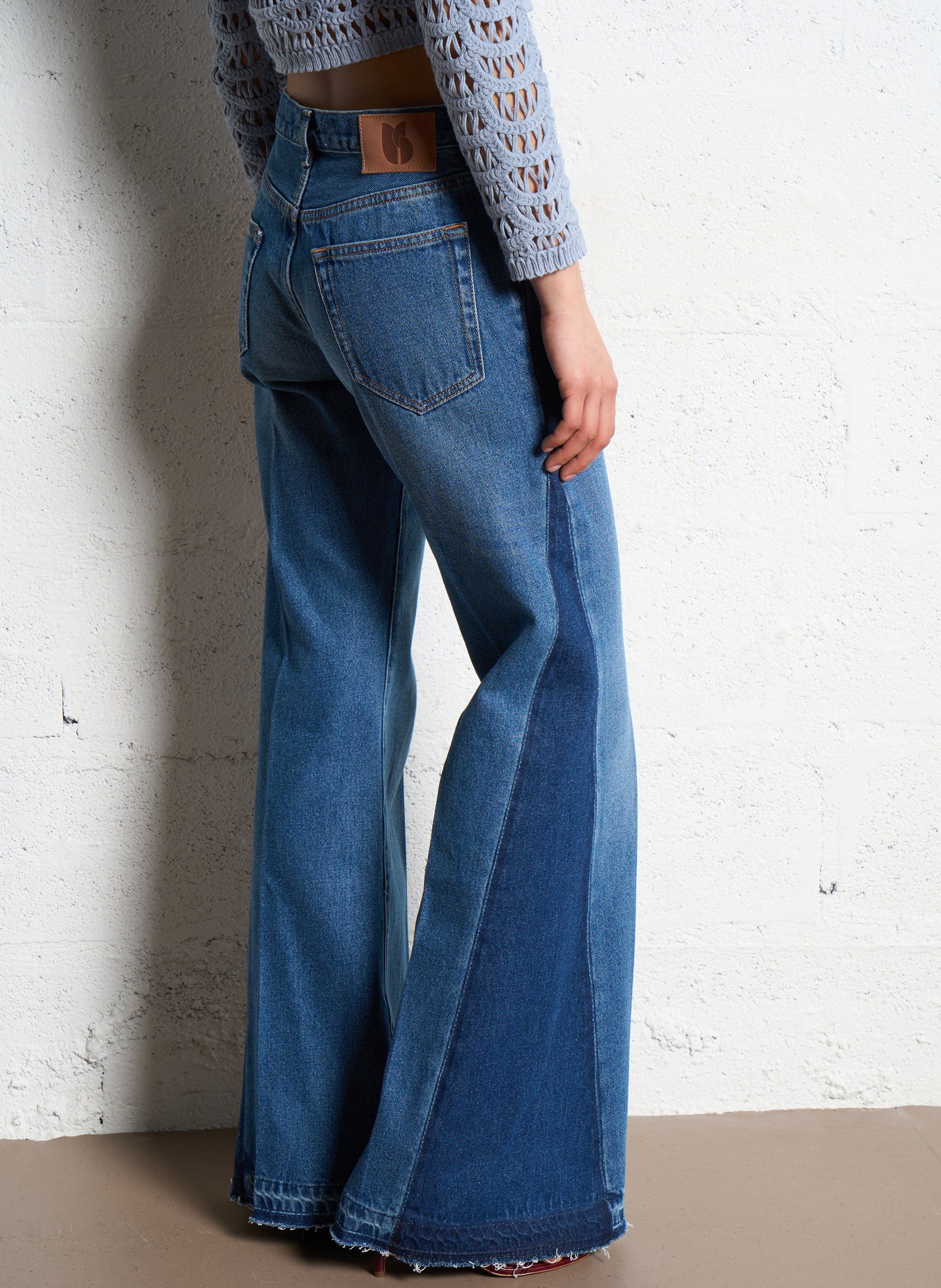 Jean flare à détails sur les côtés vadou BA&SH Bleu