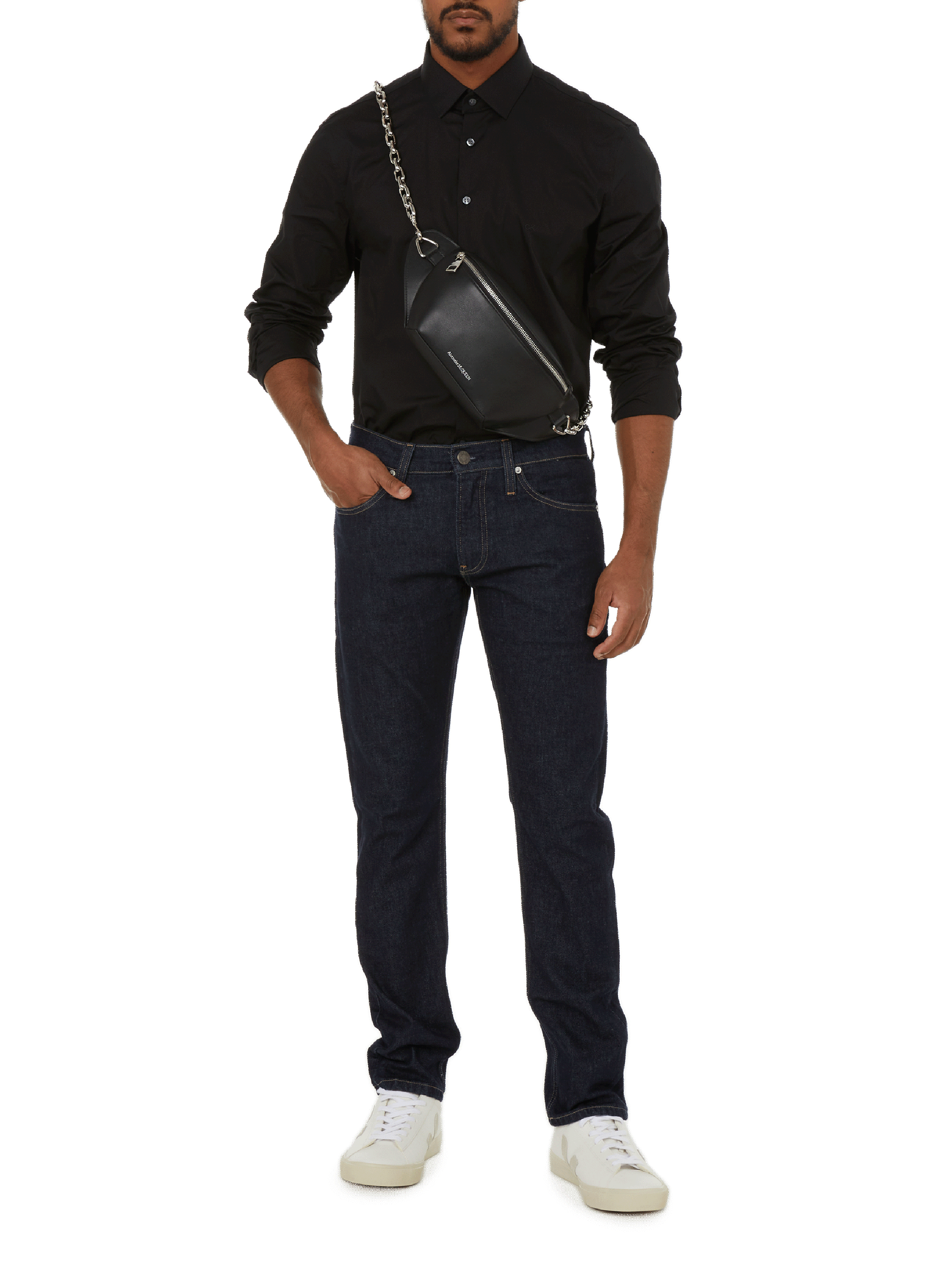 Slim-fit cotton shirt CALVIN KLEIN Black