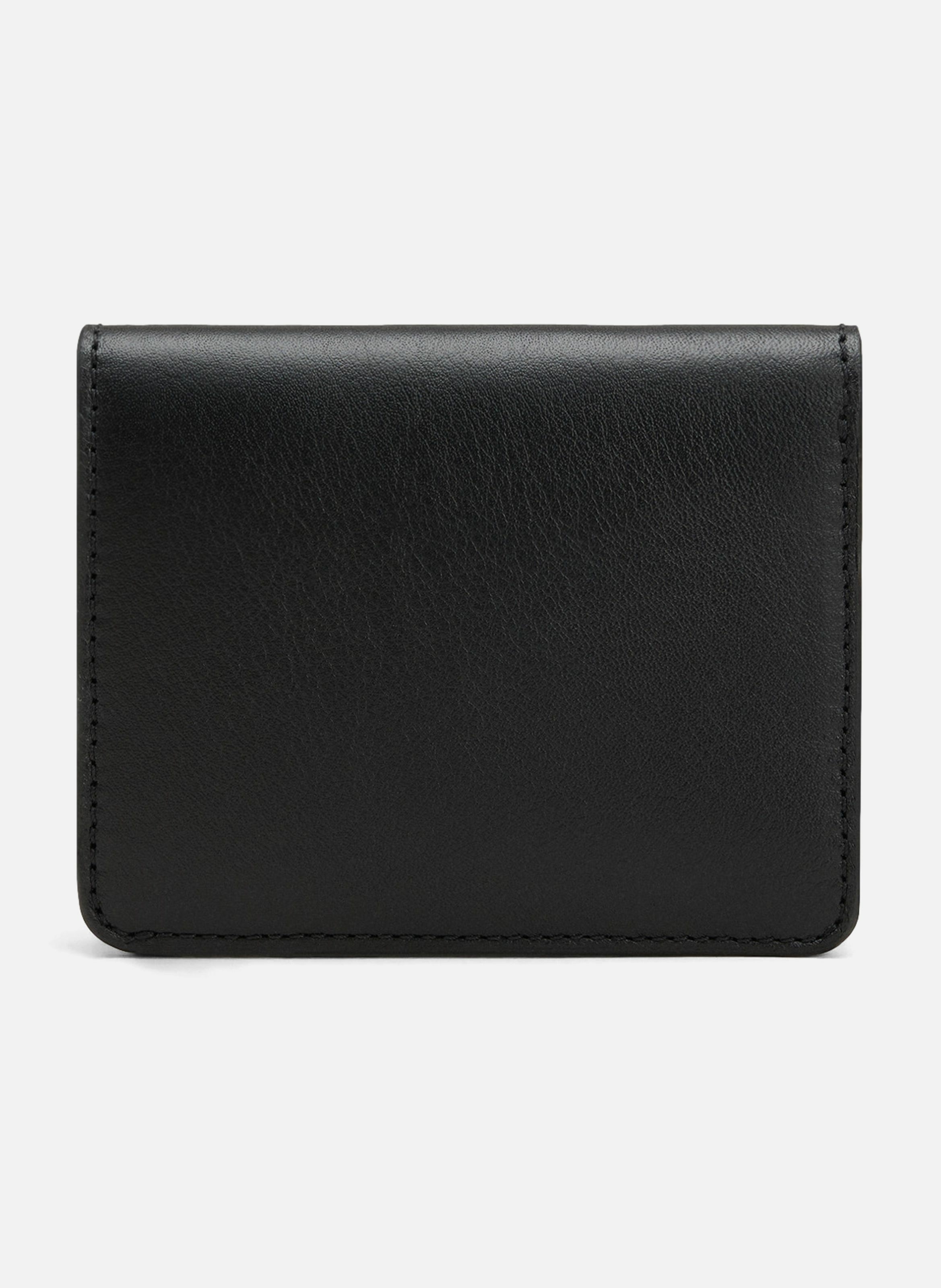 Portefeuille plié carrousel unisexe en cuir de veau AMI PARIS Noir