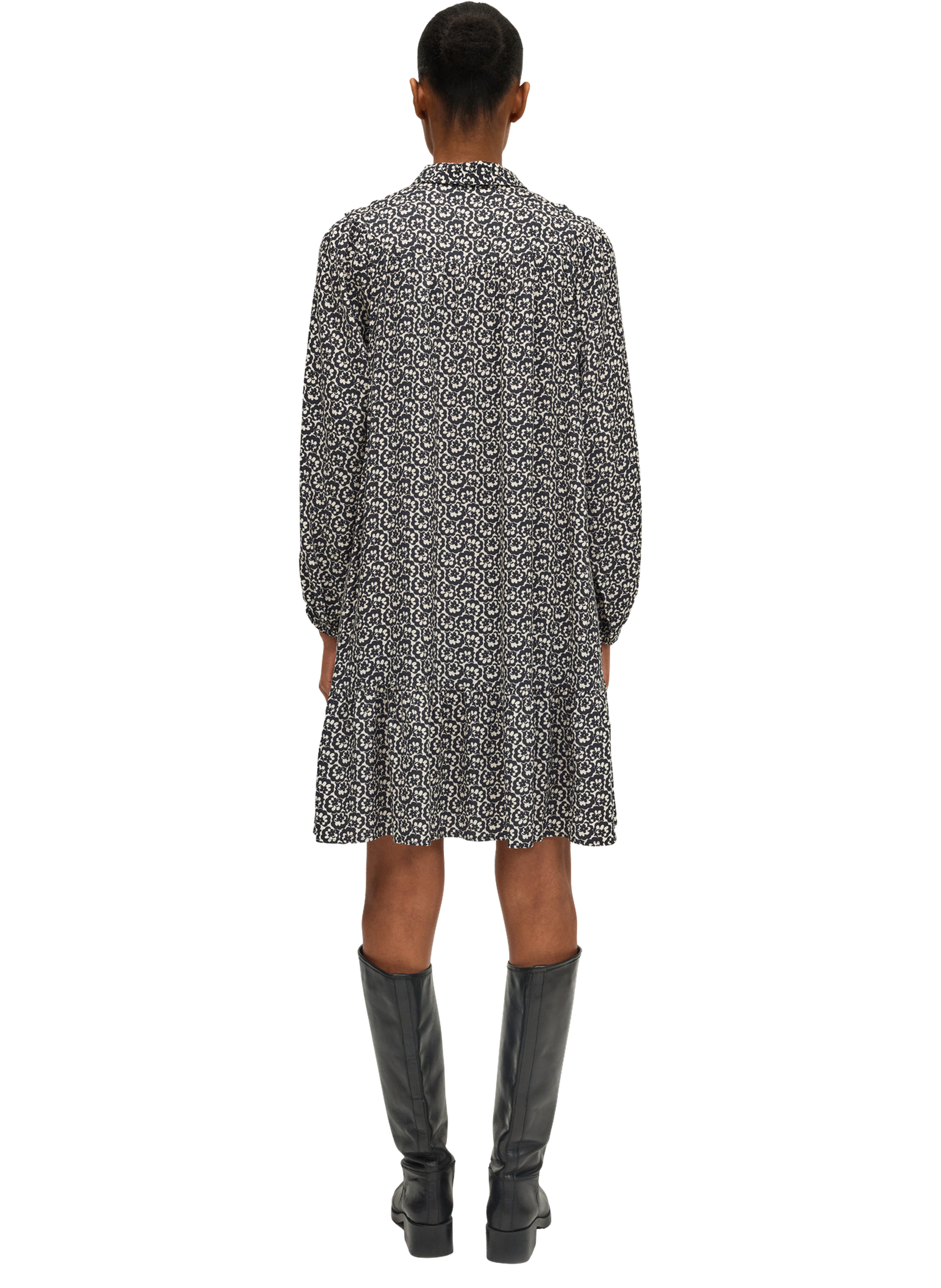 Robe chemise esprit rétro - lyziane PABLO Noir