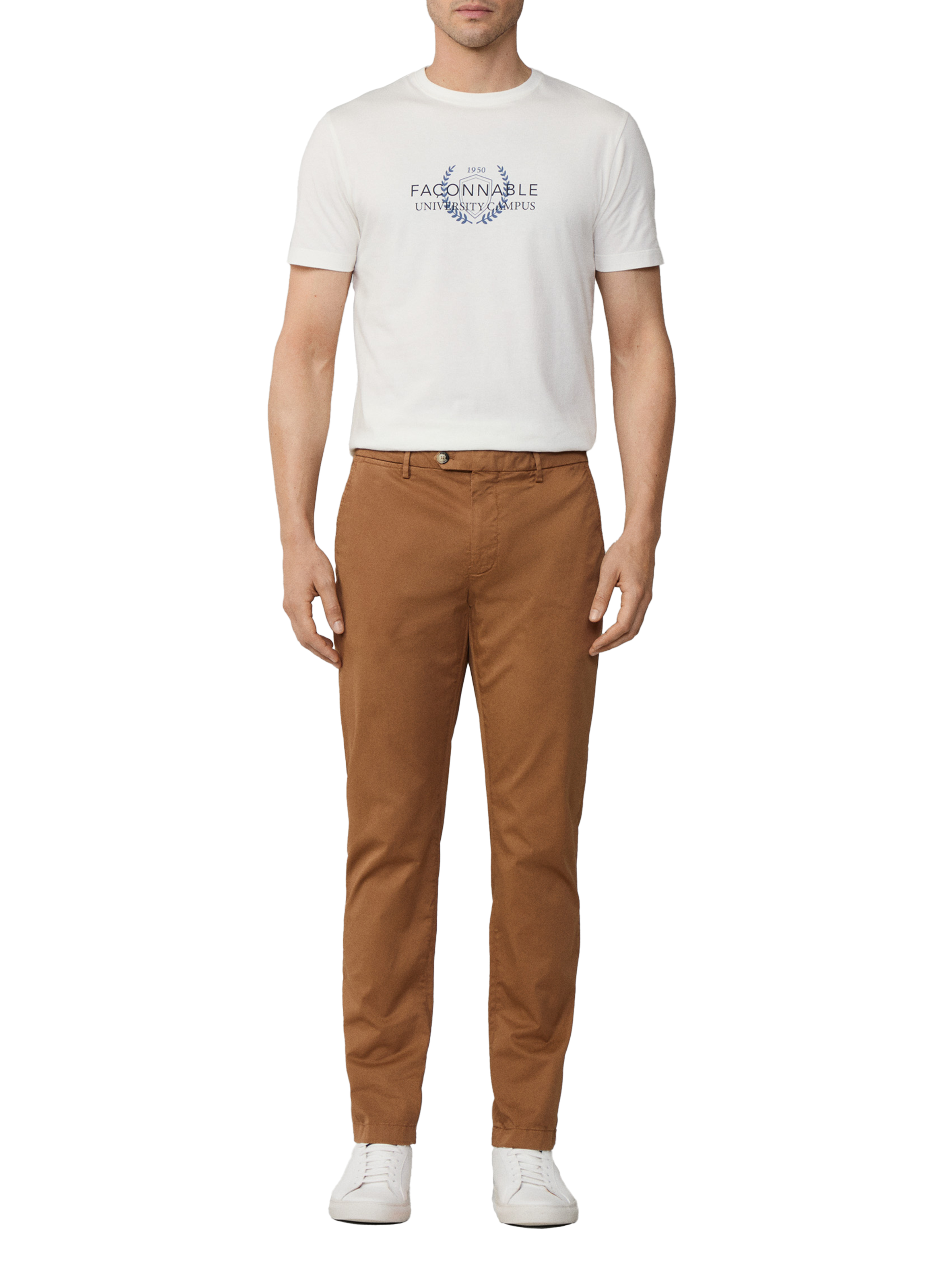 Pantalon droit FACONNABLE Marron