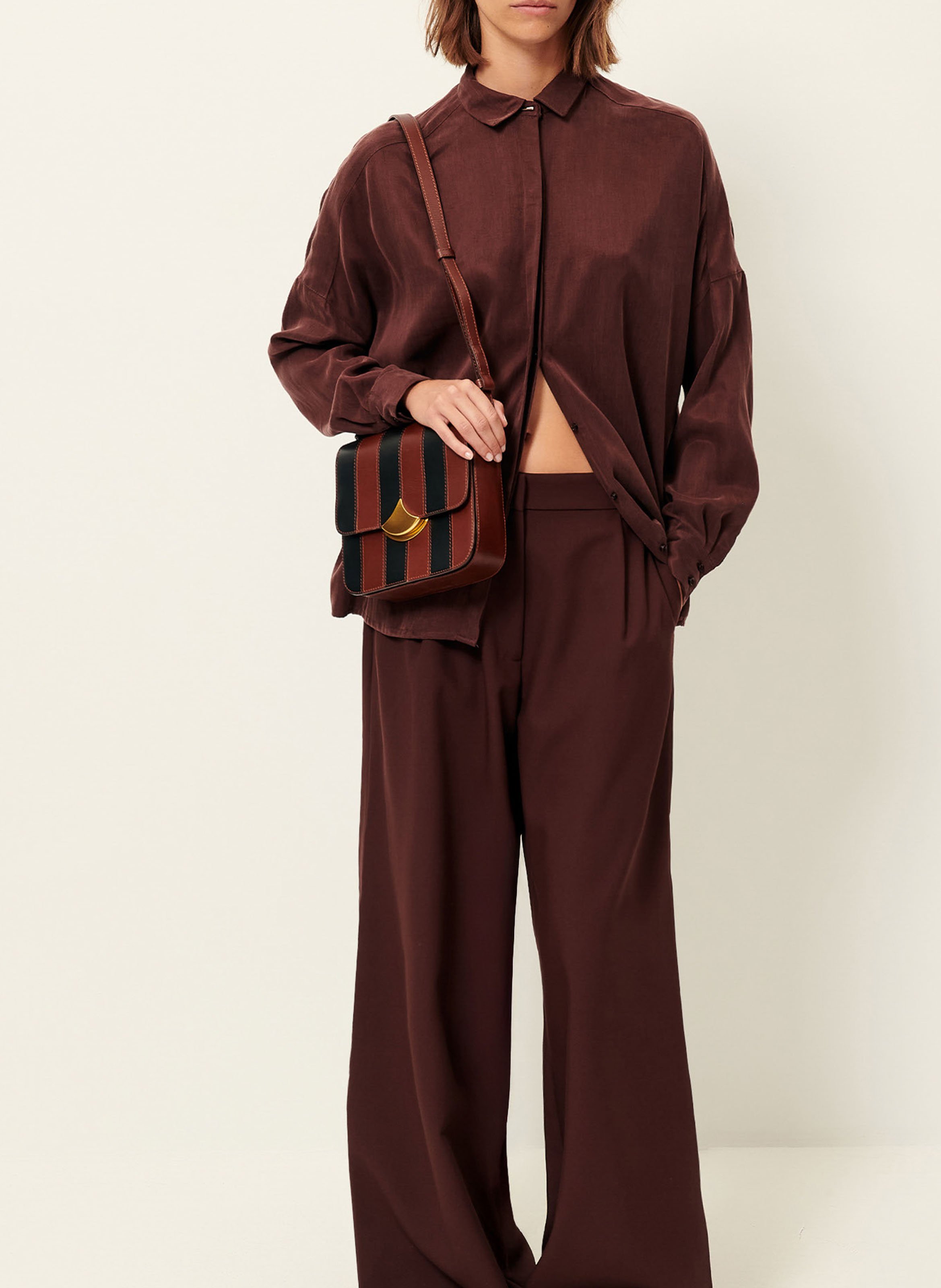 Chemise col classique satinée lady d SESSUN Marron