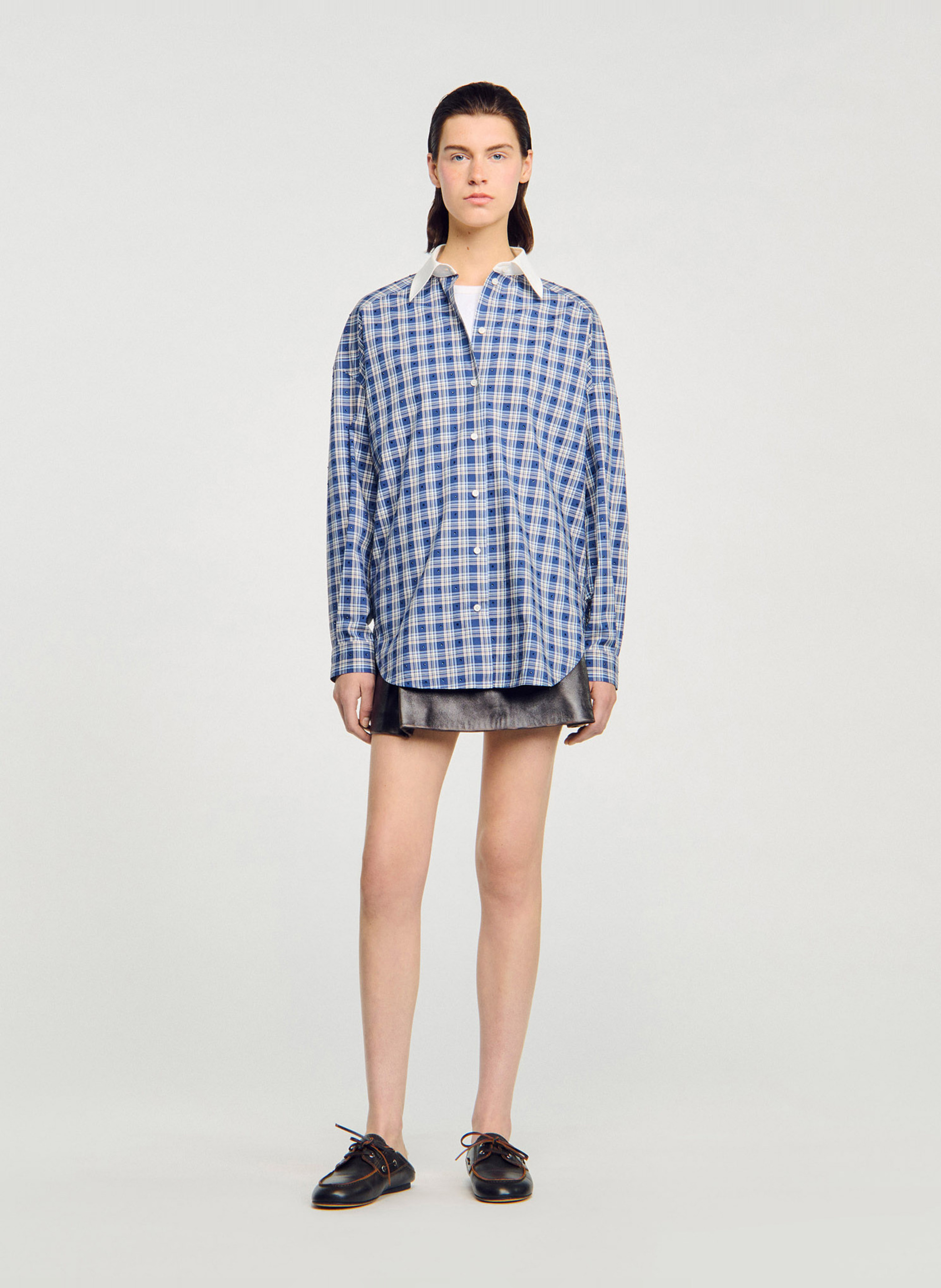 Chemise col classique en coton SANDRO Bleu