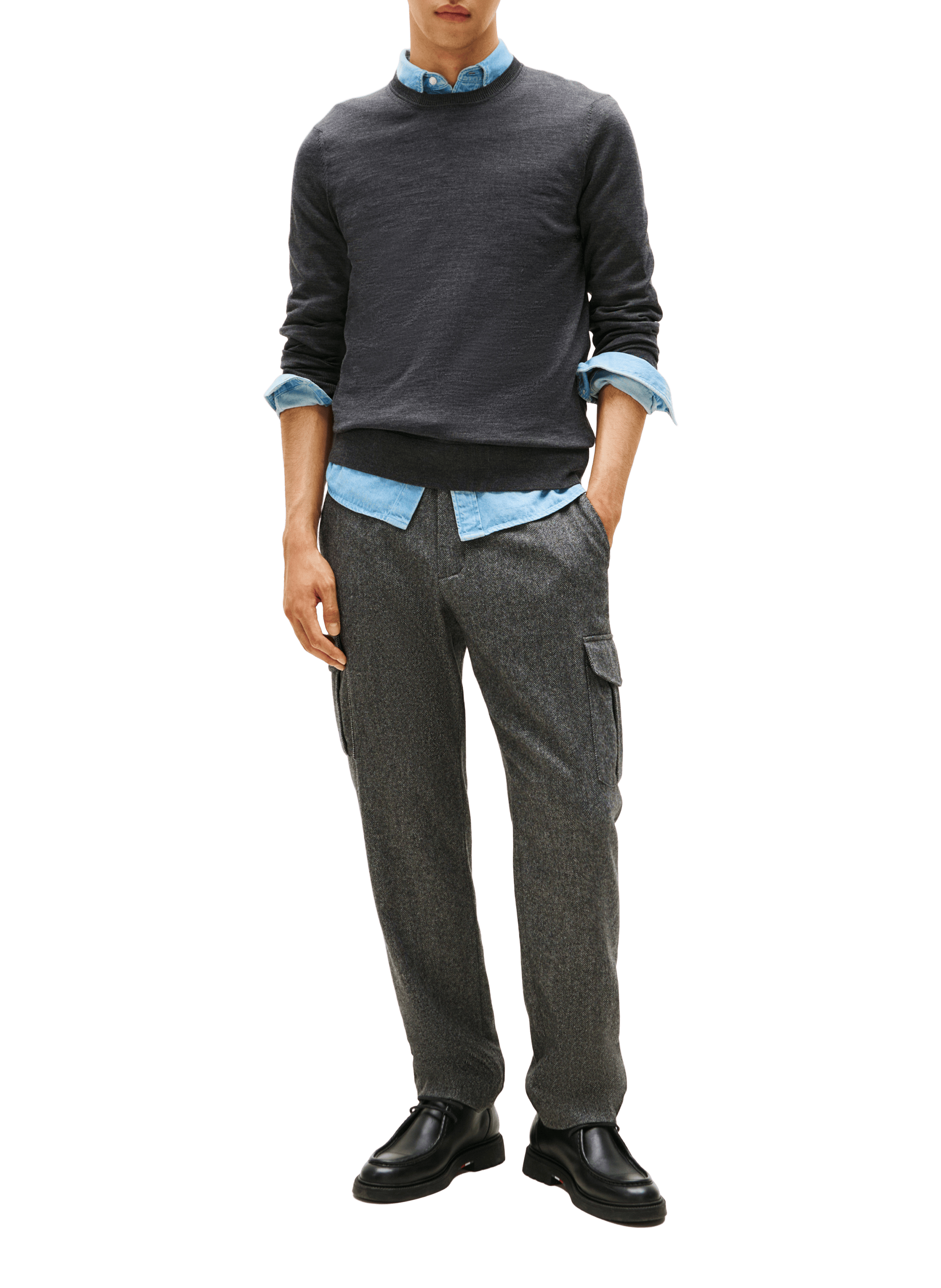 Round neck wool sweater TOMMY HILFIGER Grey