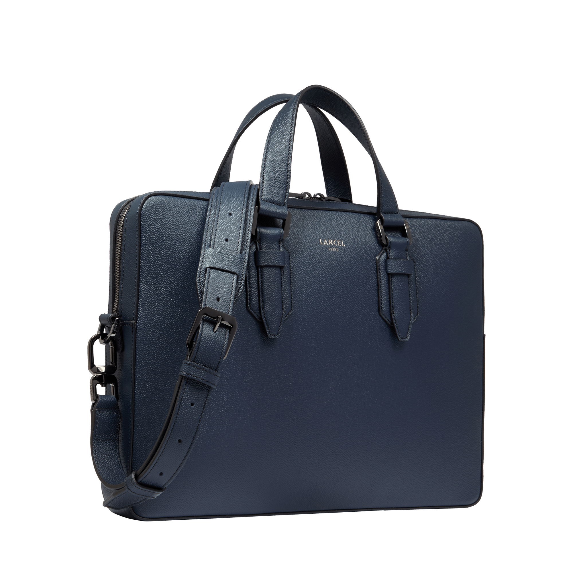 Porte-documents zippé 14" charlie de lancel en cuir LANCEL Bleu