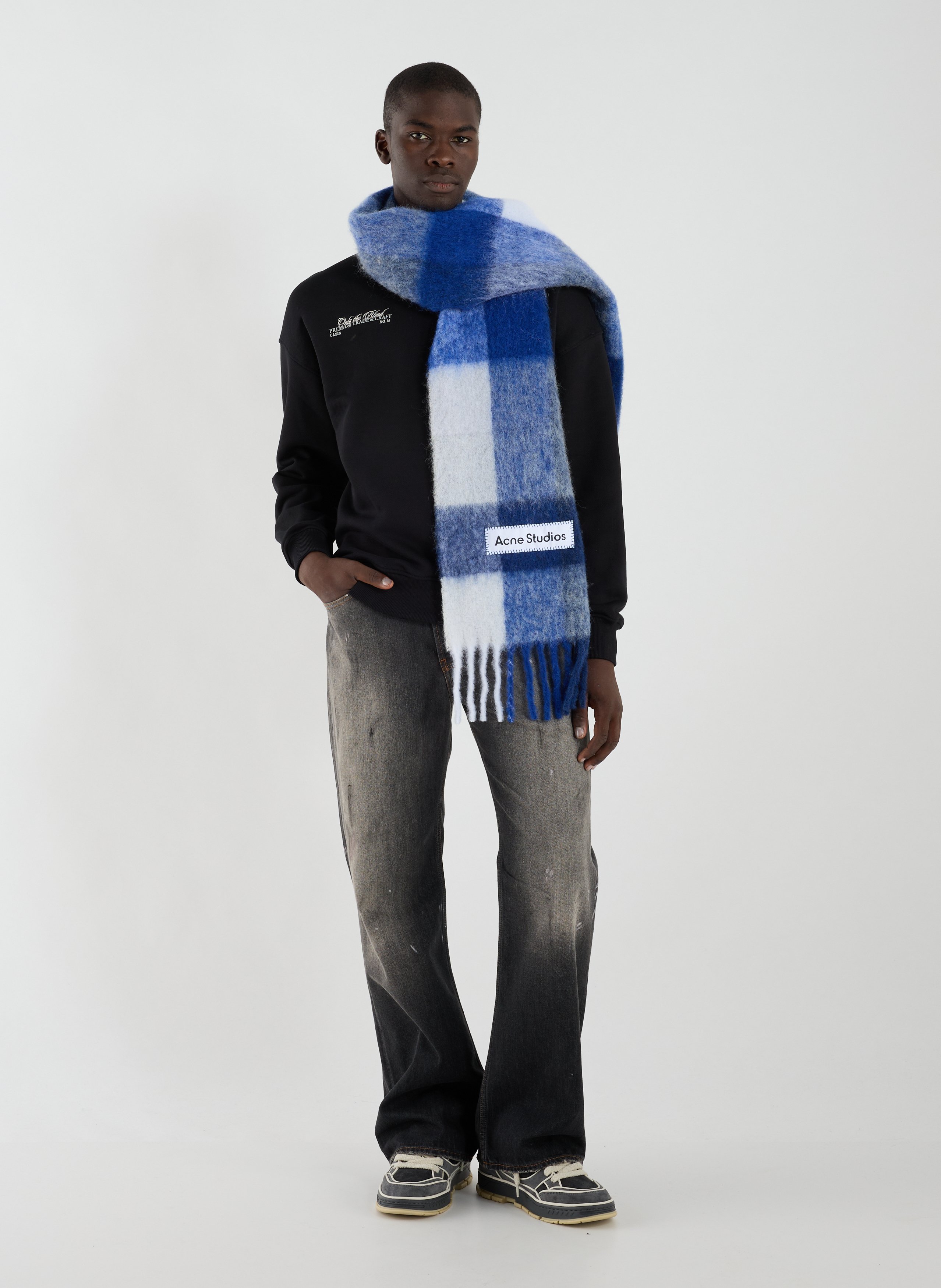 Echarpe Large Check en alpaga, laine et mohair mélangés ACNE STUDIOS Multicolore