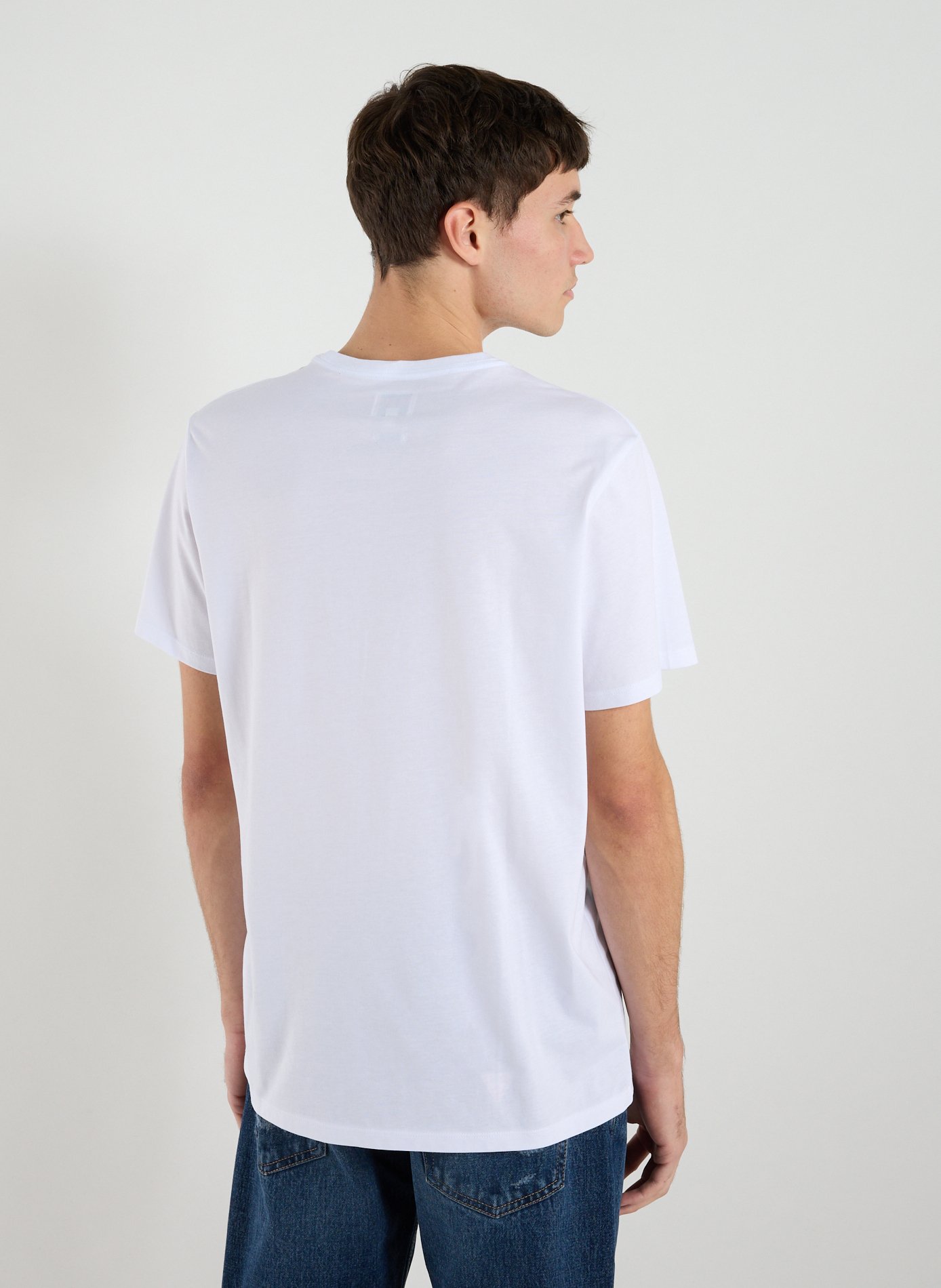 T-shirt col rond en coton GUESS Blanc
