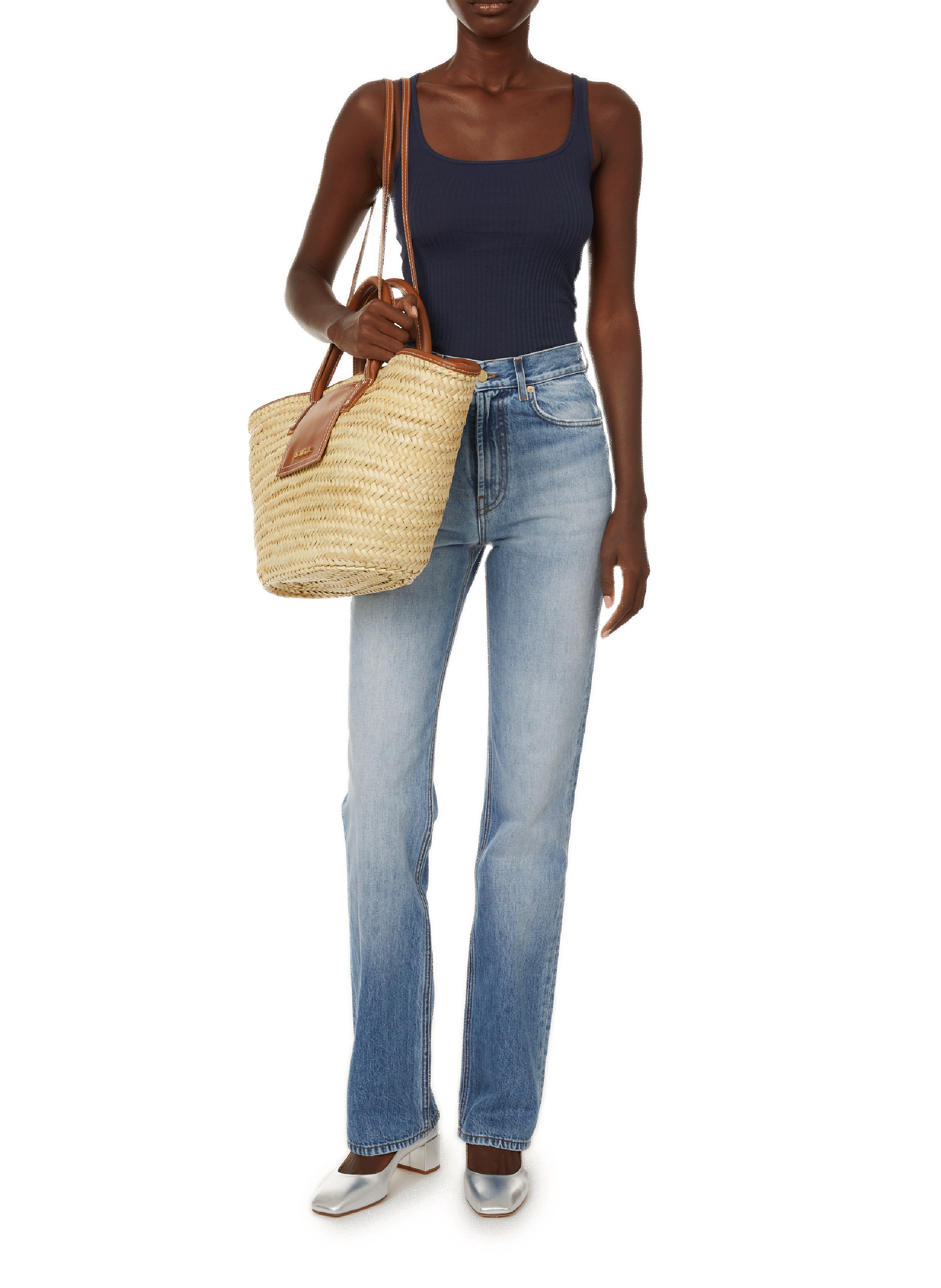 Le Panier Soli straw bag JACQUEMUS Brown