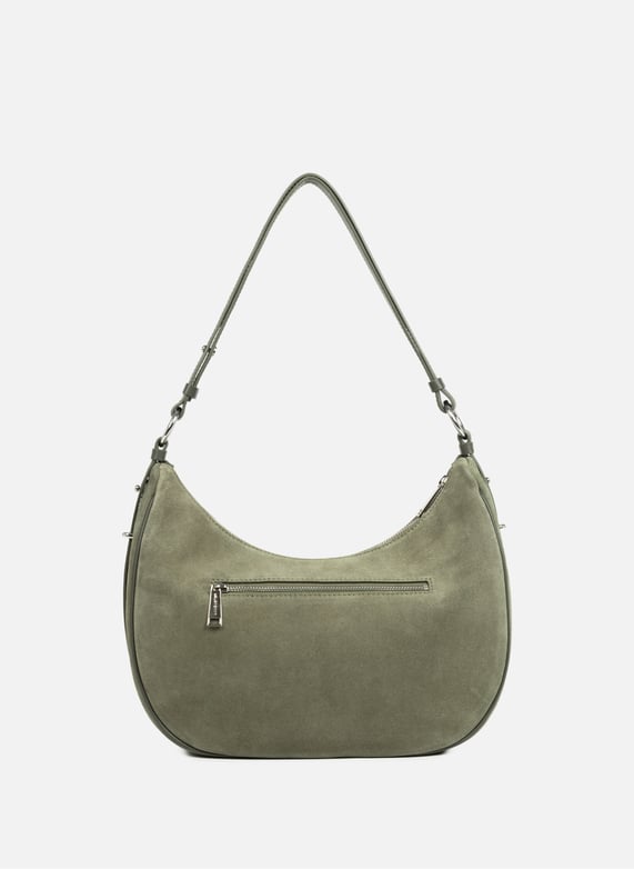 Grand sac besace - suède | Kaki by LANCASTER Grand sac besace - suède Kaki