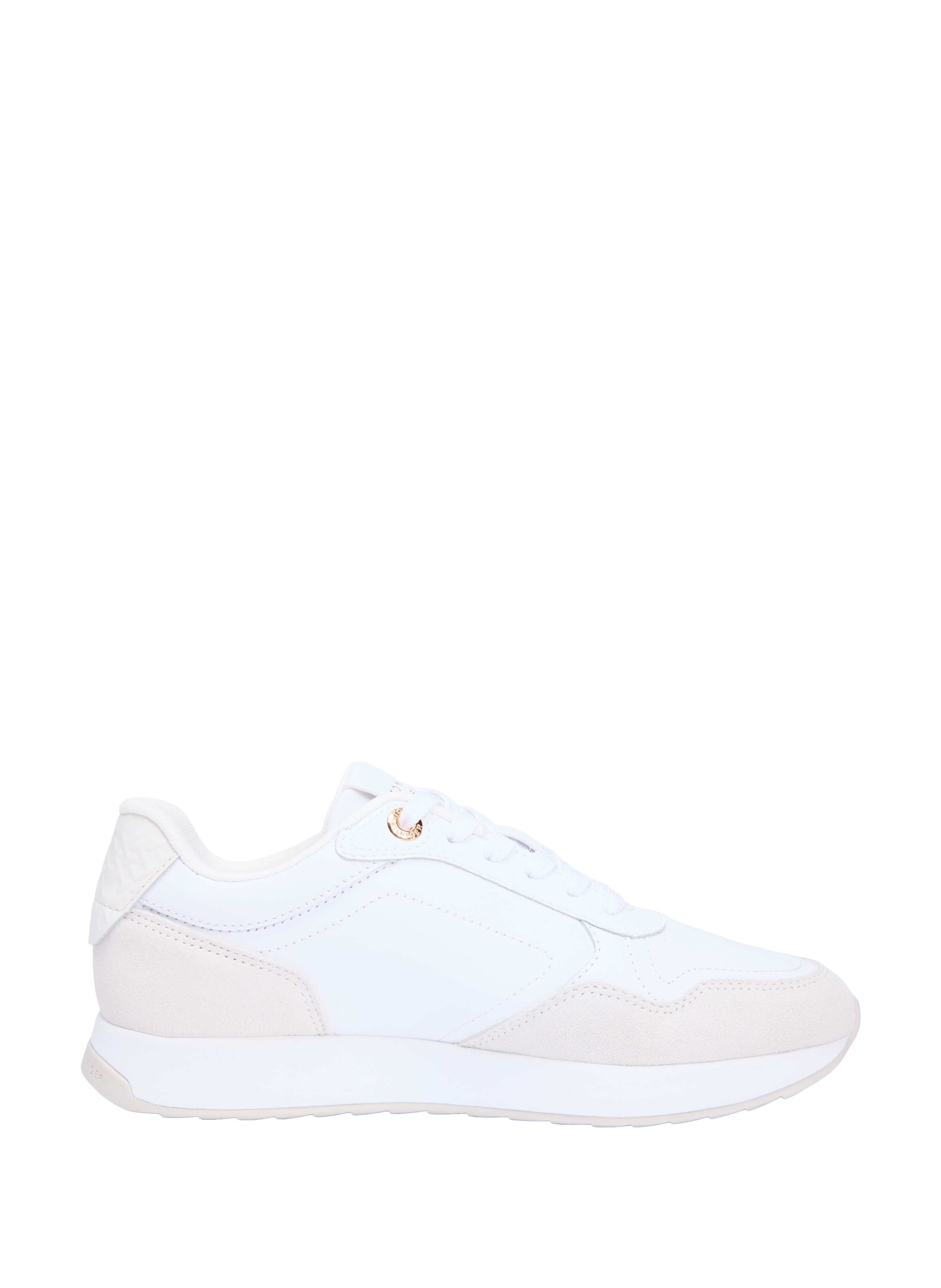 Low lace-up leather sneaker TOMMY HILFIGER White