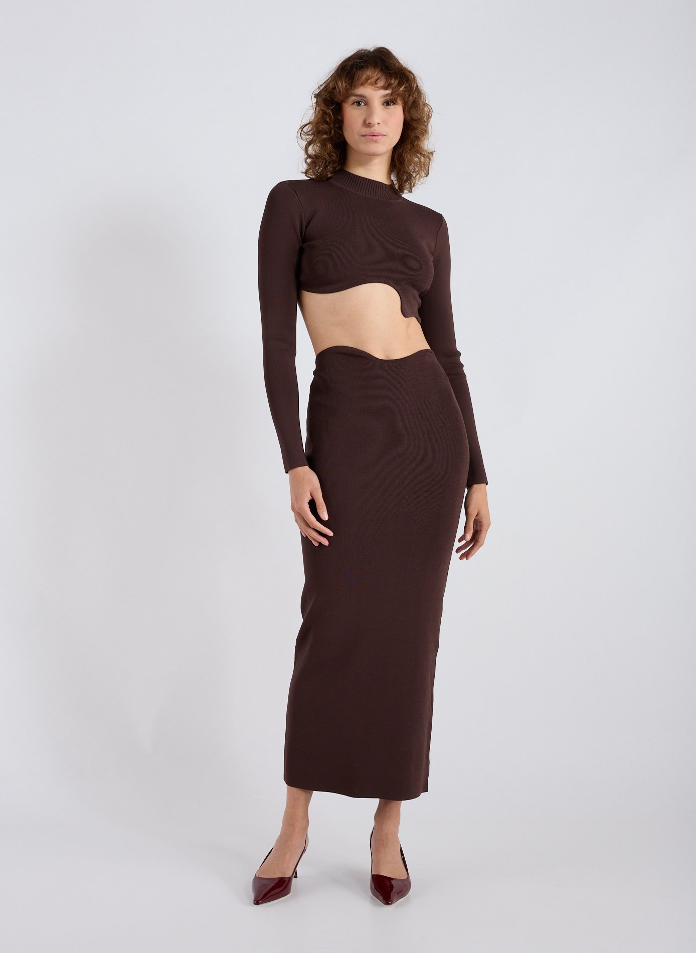 Top court à manches longue CHRISTOPHER ESBER Marron