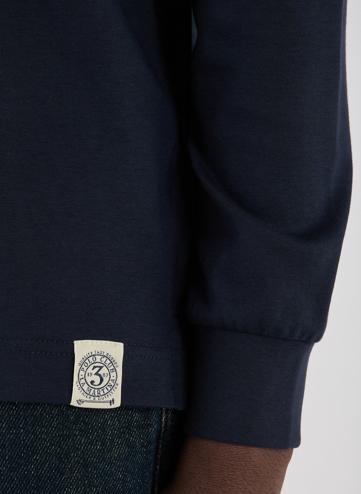 Polo à manches longues en coton LA MARTINA Bleu