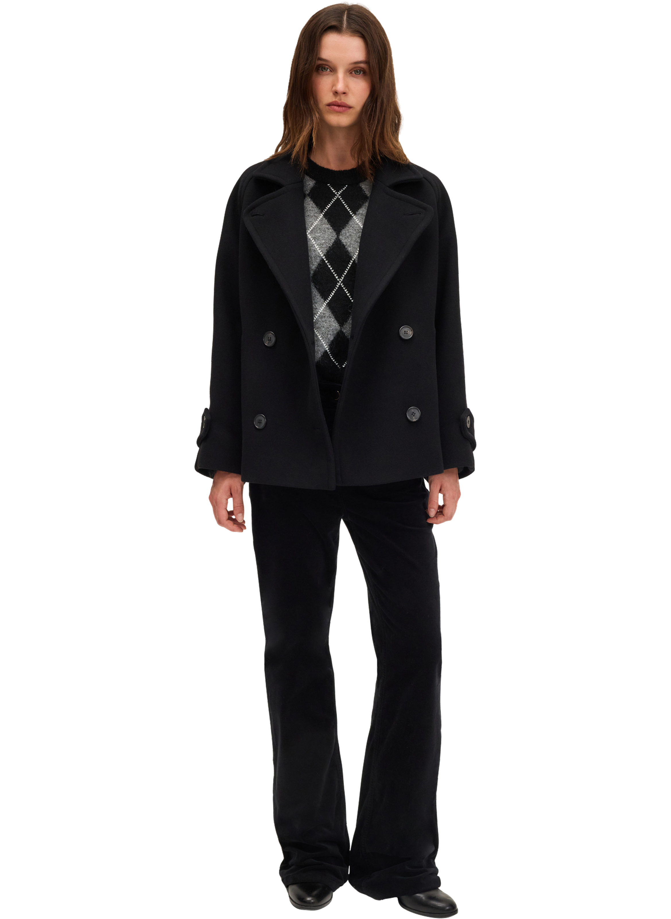 Manteau court croisé - melvya PABLO Noir