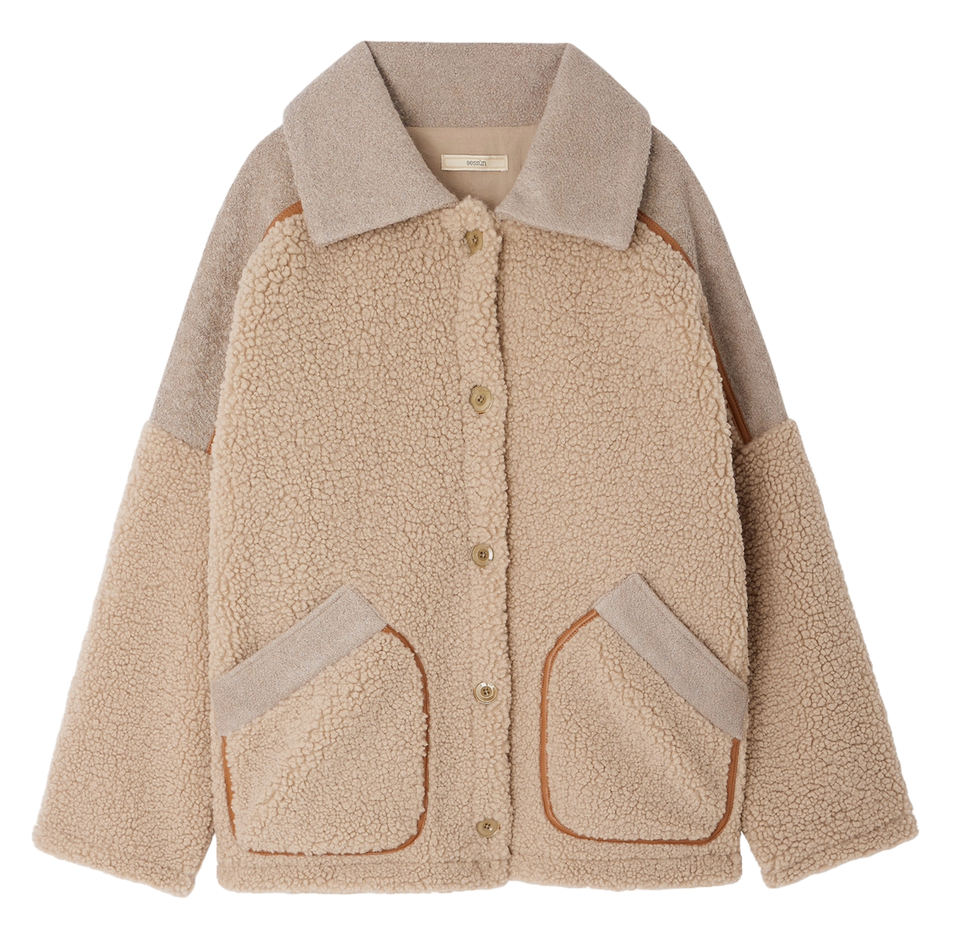 Veste oversize en laine mélangée icy rocky SESSUN Beige
