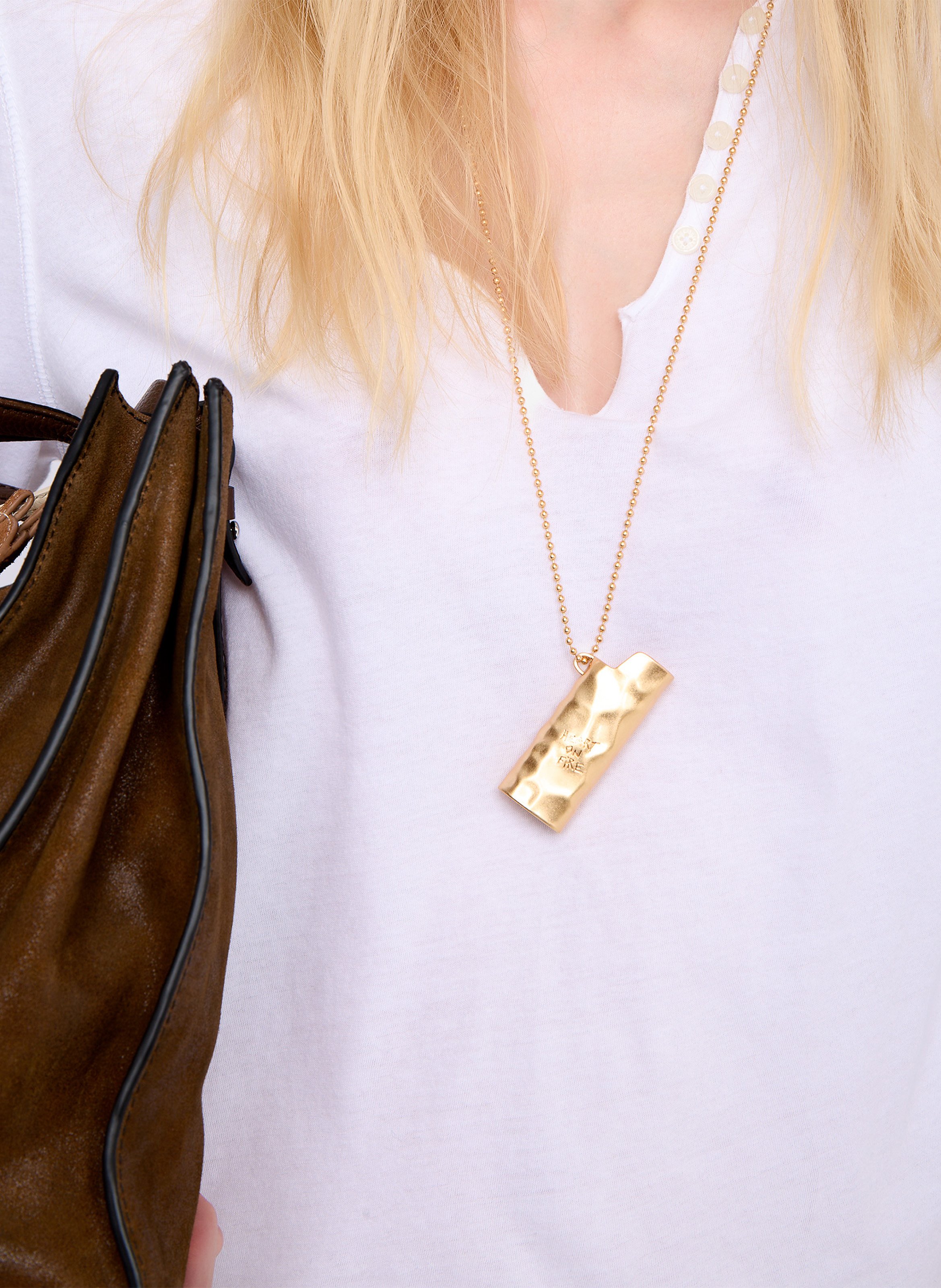 Tee-shirt col v en coton tuni ZADIG&VOLTAIRE Blanc