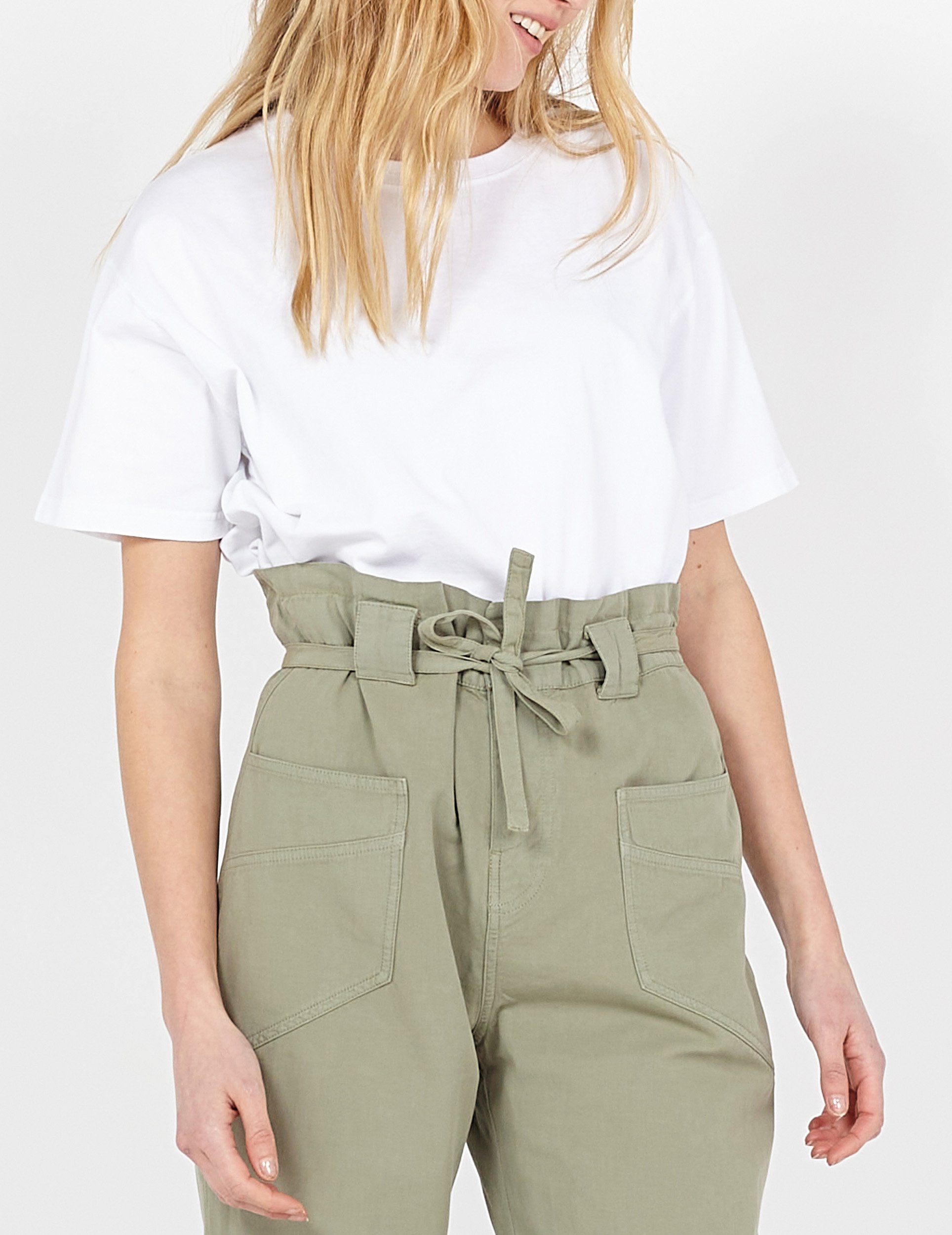 Tee-shirt ample col rond en coton fizvalley AMERICAN VINTAGE Blanc