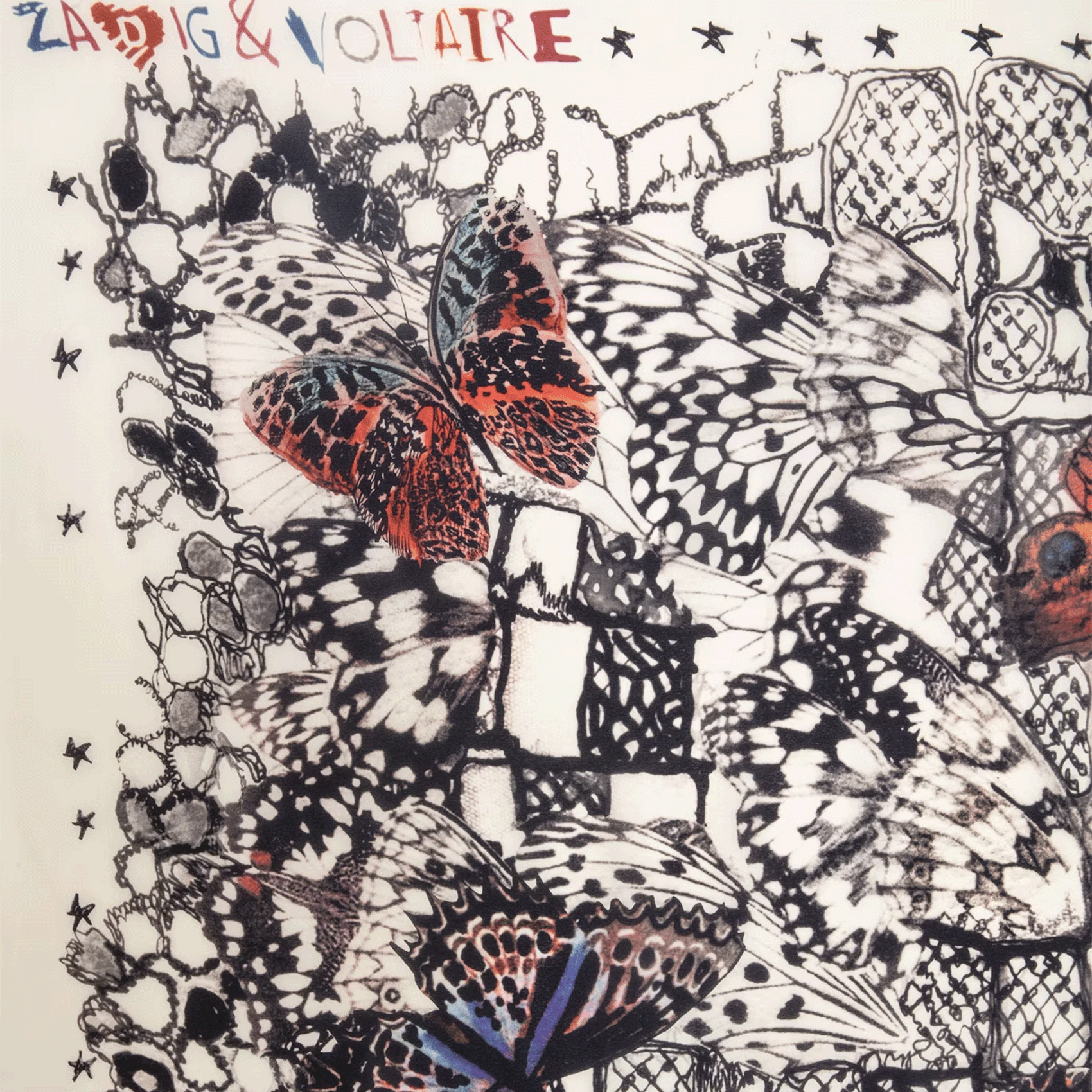 Foulard en soie imprimé blondie ZADIG&VOLTAIRE Blanc