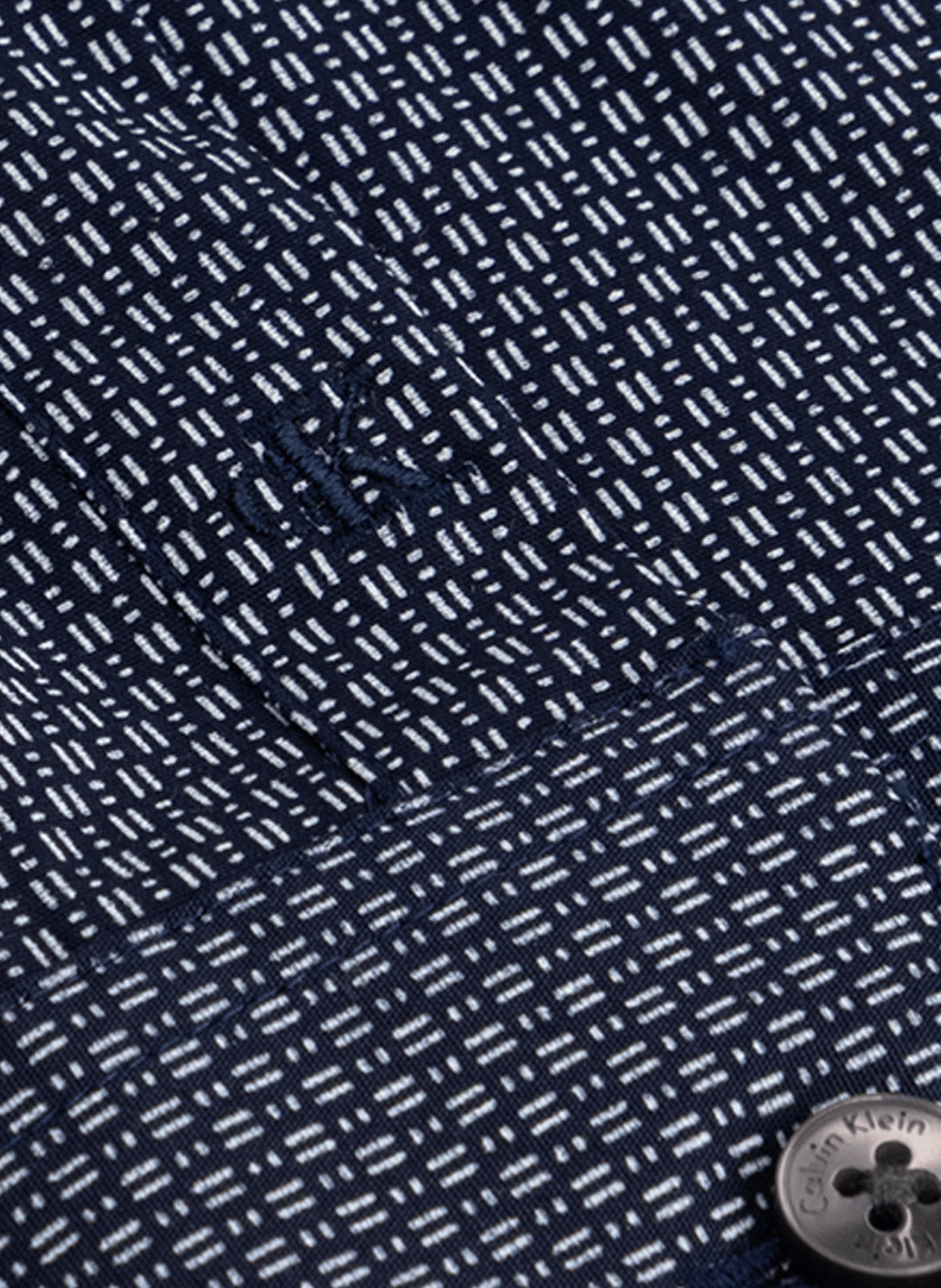 Chemise slim fantaisie en coton CALVIN KLEIN Bleu