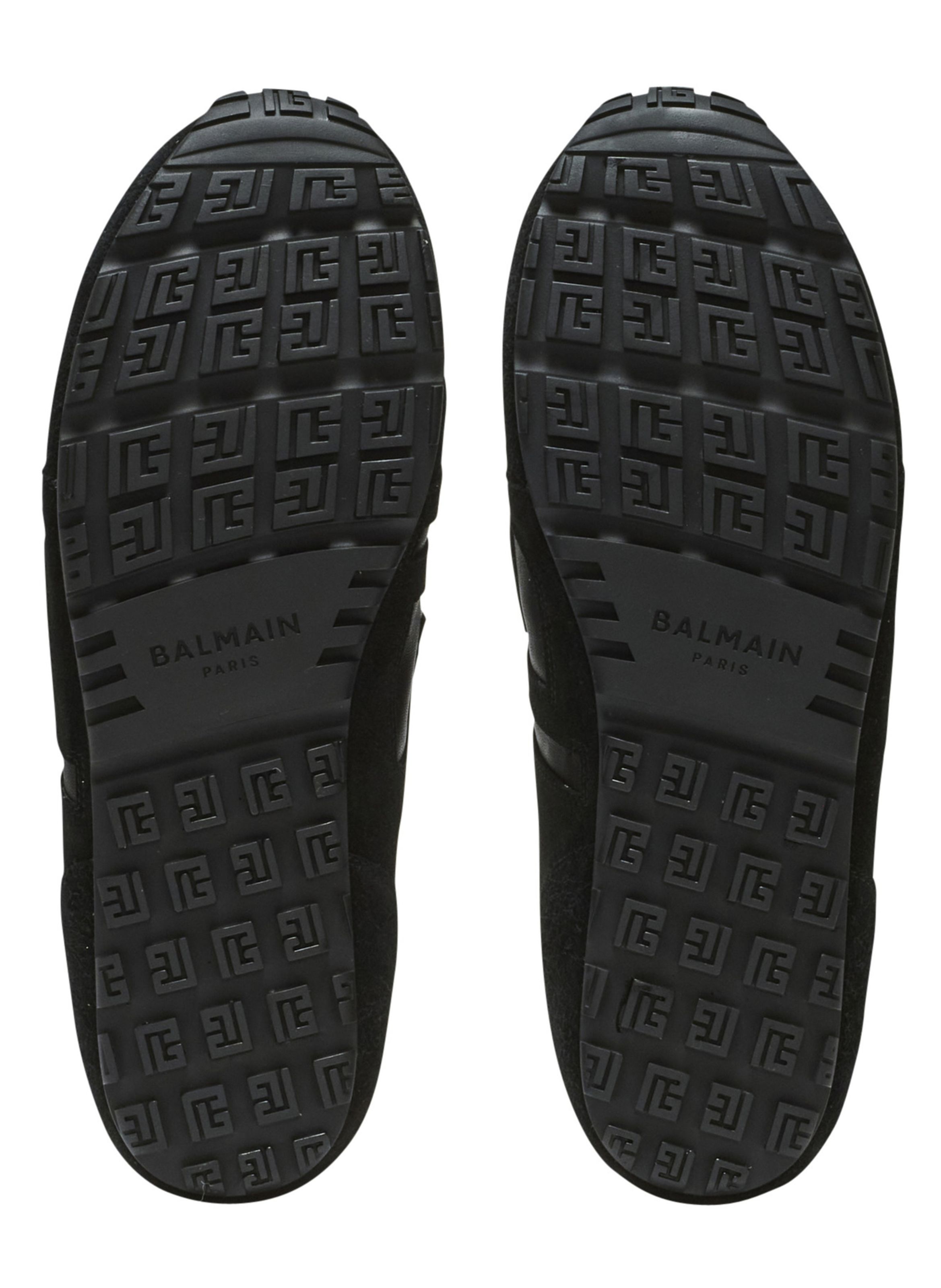 Baskets racer 45 en daim et agneau BALMAIN Noir