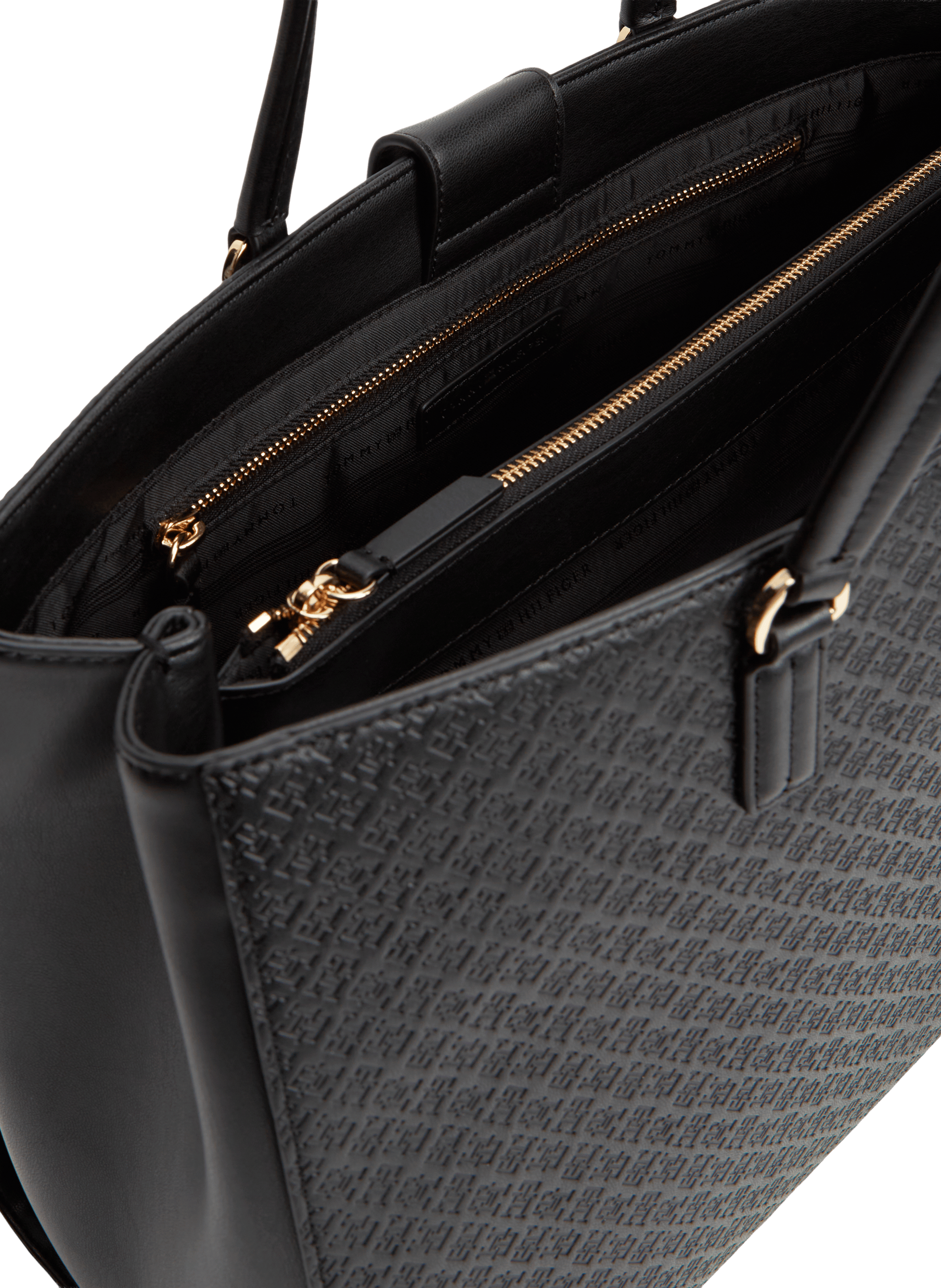 Sac à main à monogramme TH TOMMY HILFIGER Noir