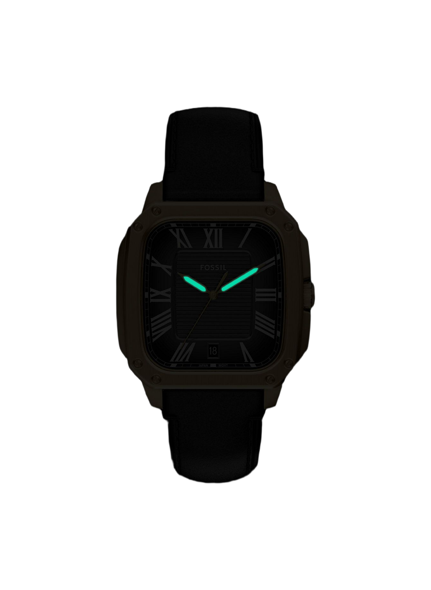 Montre Crosby bracelet en cuir FOSSIL Noir