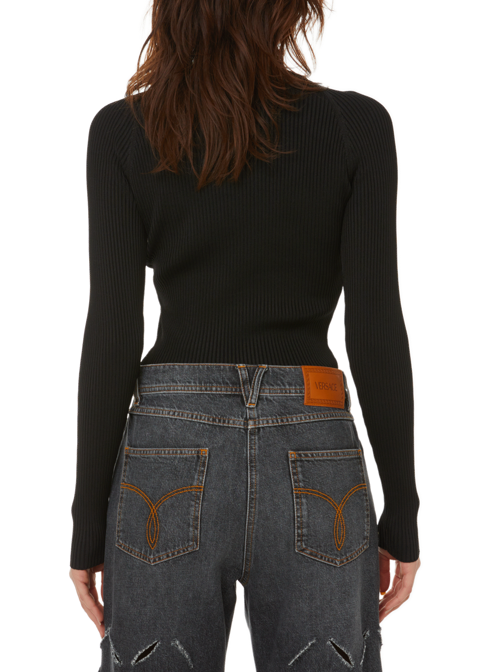 Pull Criss-cross en maille côtelée COPERNI Noir