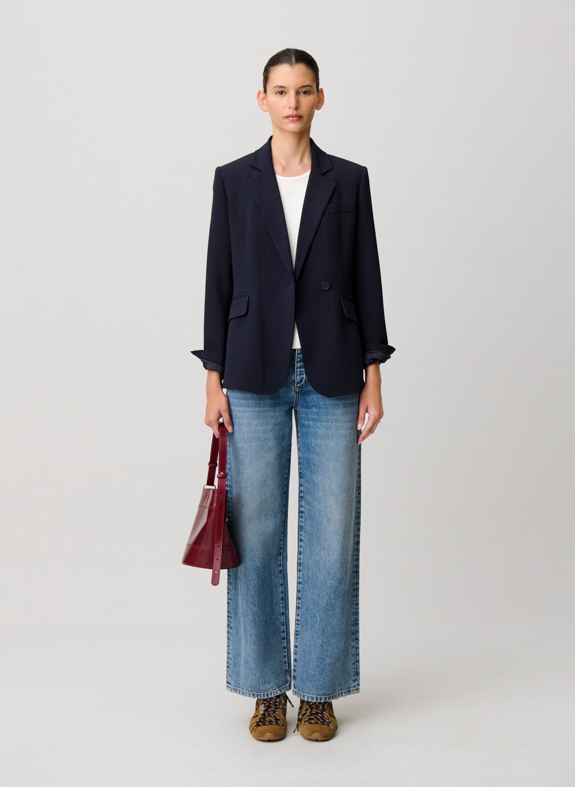 Veste tailleur droite CLAUDIE PIERLOT Bleu