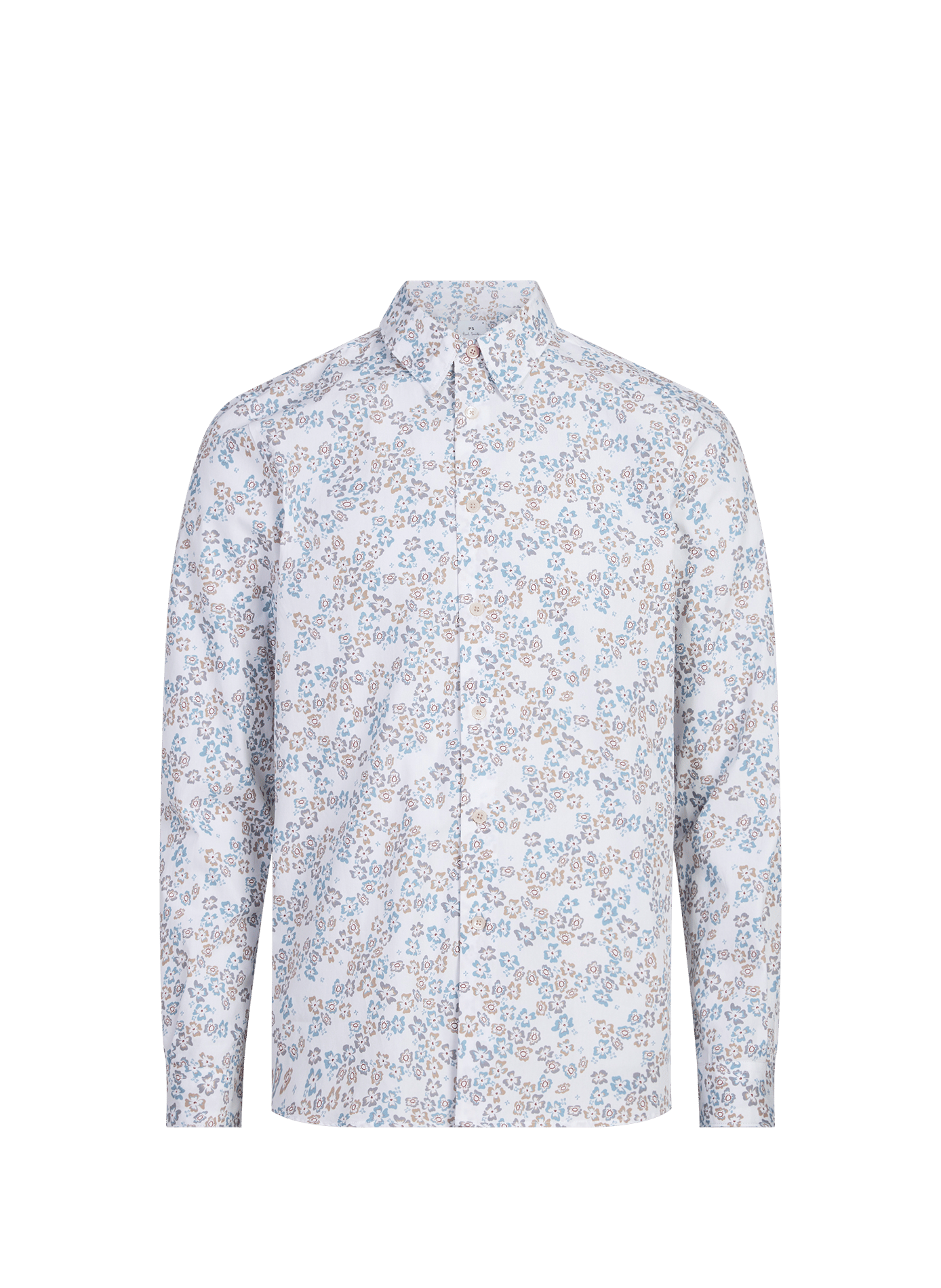 Chemise tailored-fit col classique imprimé fleuri en coton PAUL SMITH Blanc