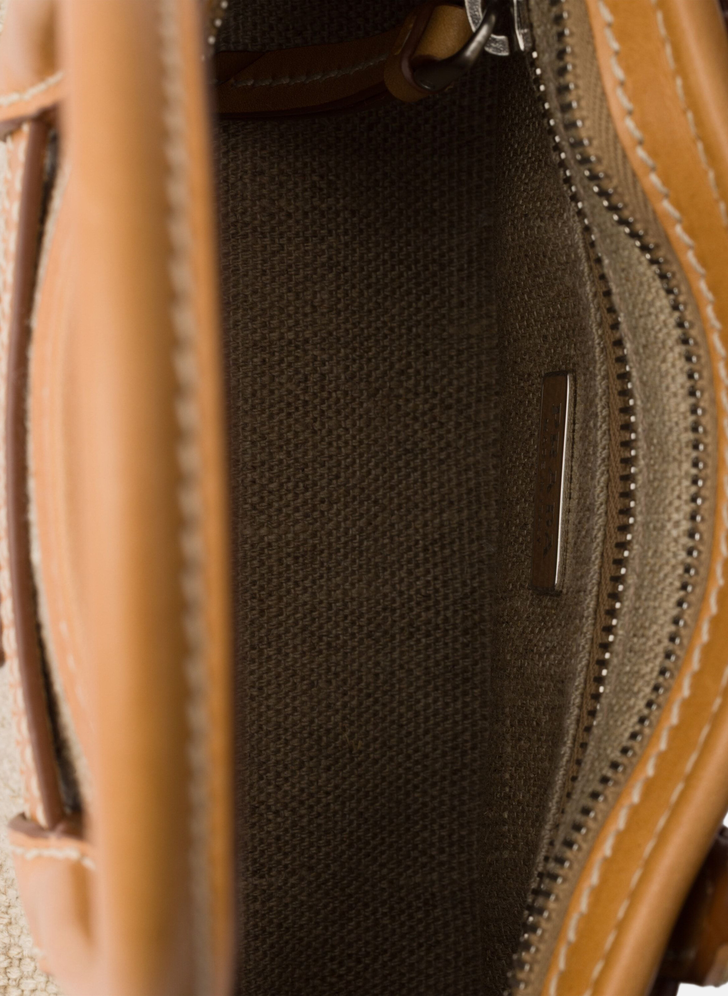 Petit sac à main prada bonnie en lin et cuir PRADA Beige