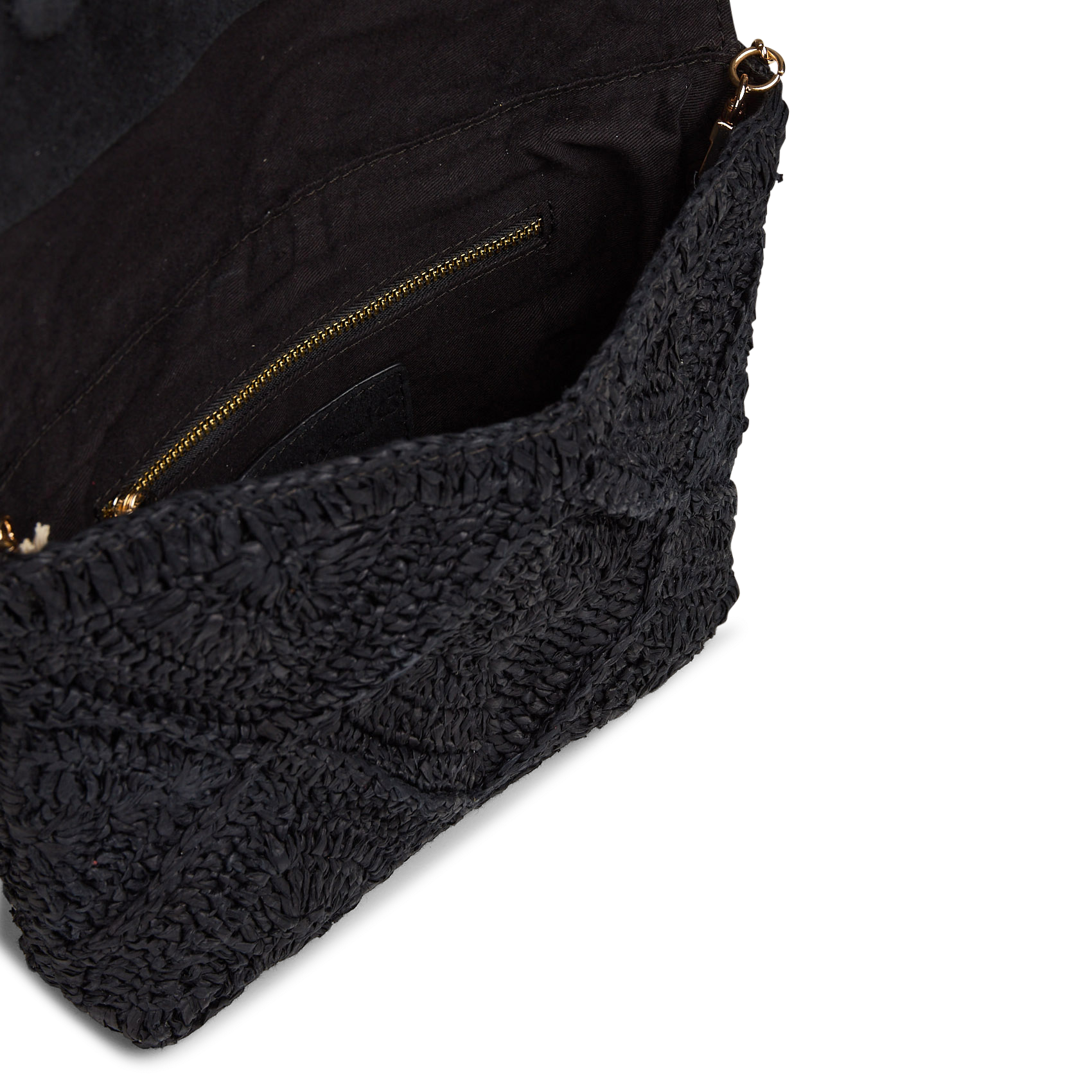 Pochette en paille marlon MAISON 123 Noir