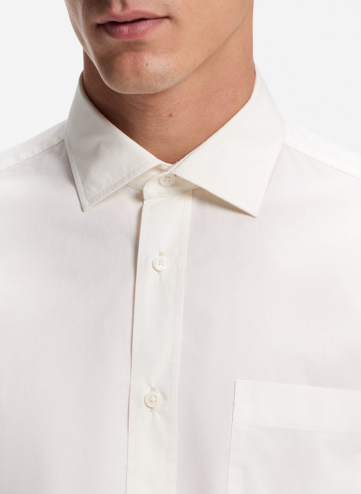 Chemise en coton col classique BOSS Beige
